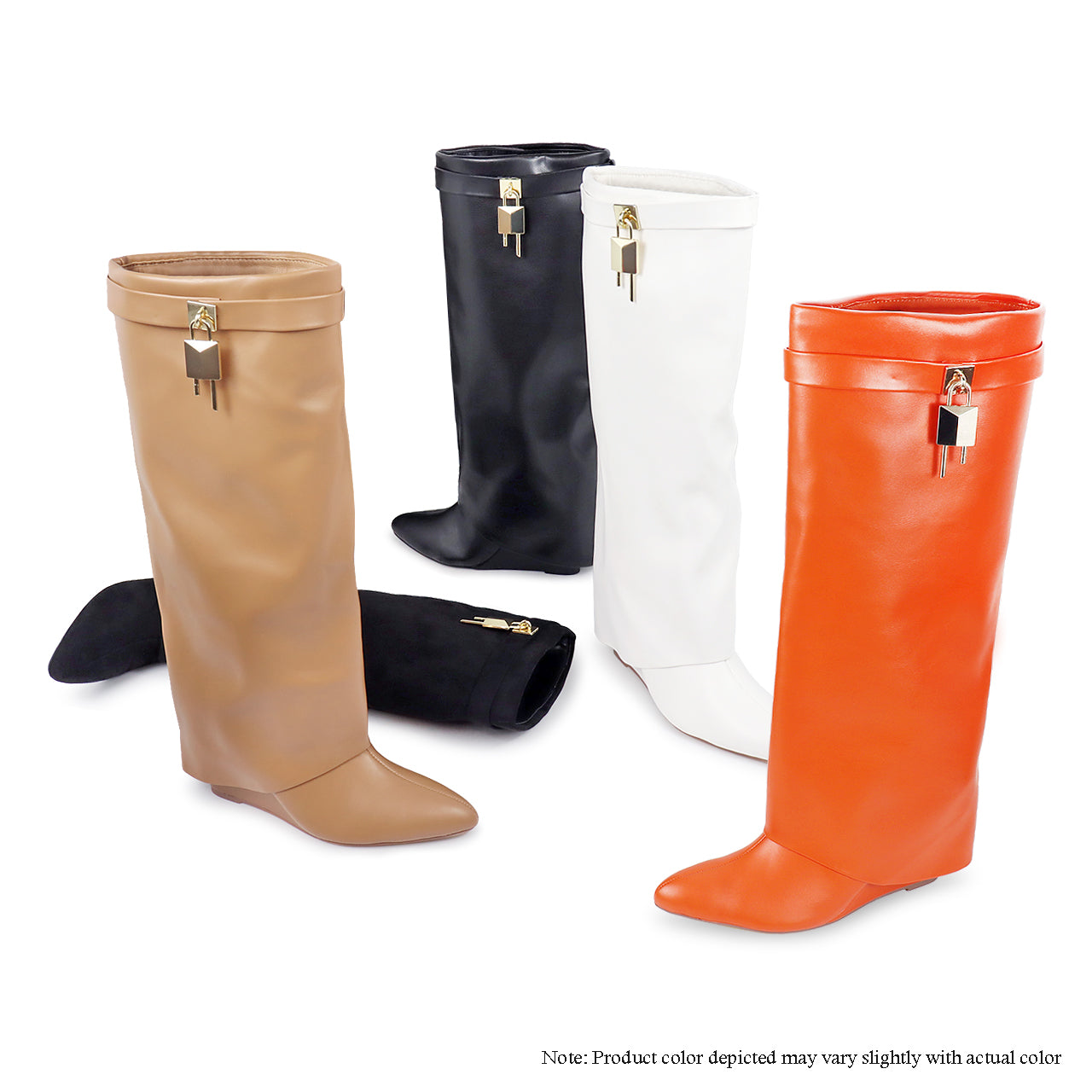 MUTTO-1 DRAPEOVER KNEE HIGH BOOT WEDGE - SILVER