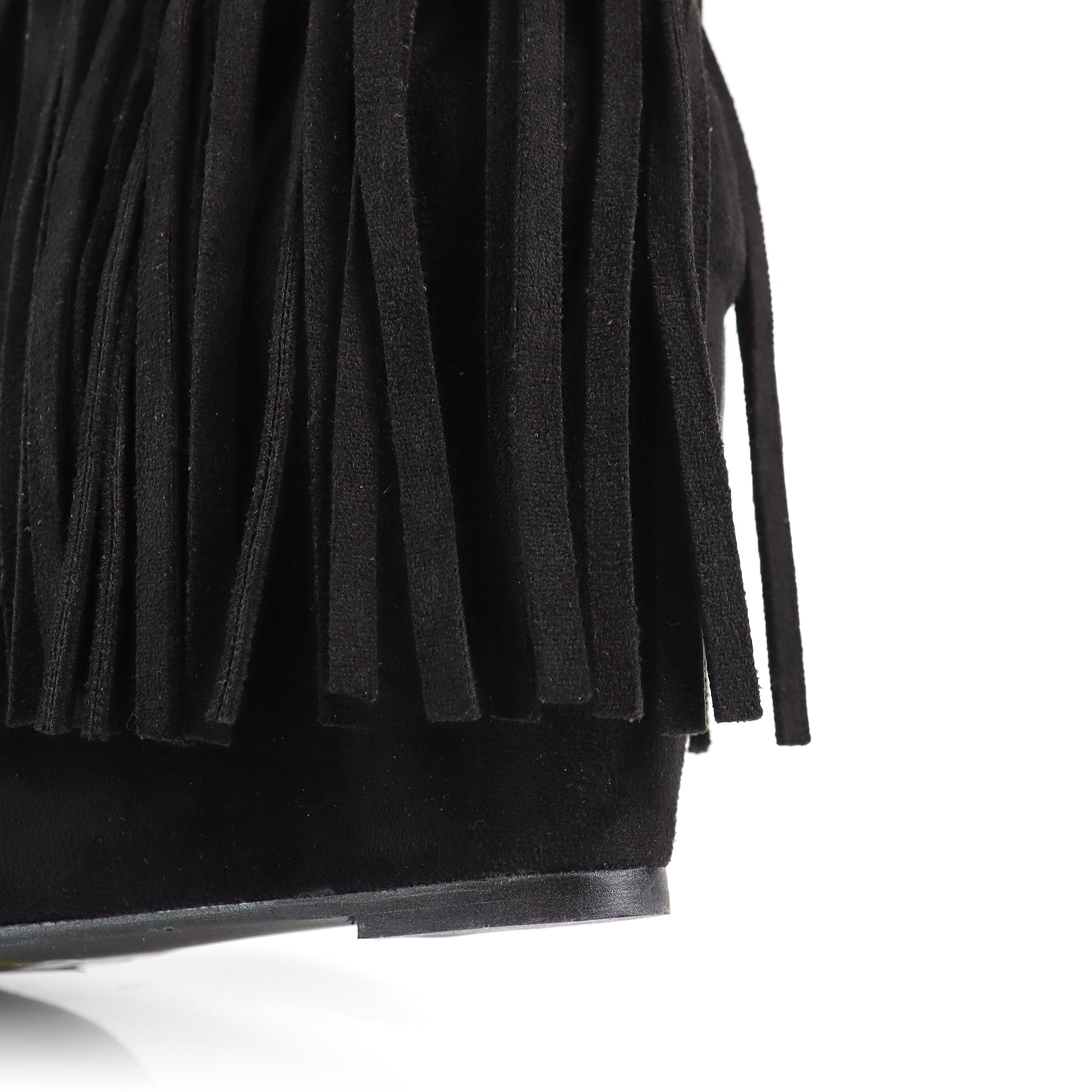 MUTTO-6 FRINGE MUTTO SHORT BOOTS BLACK