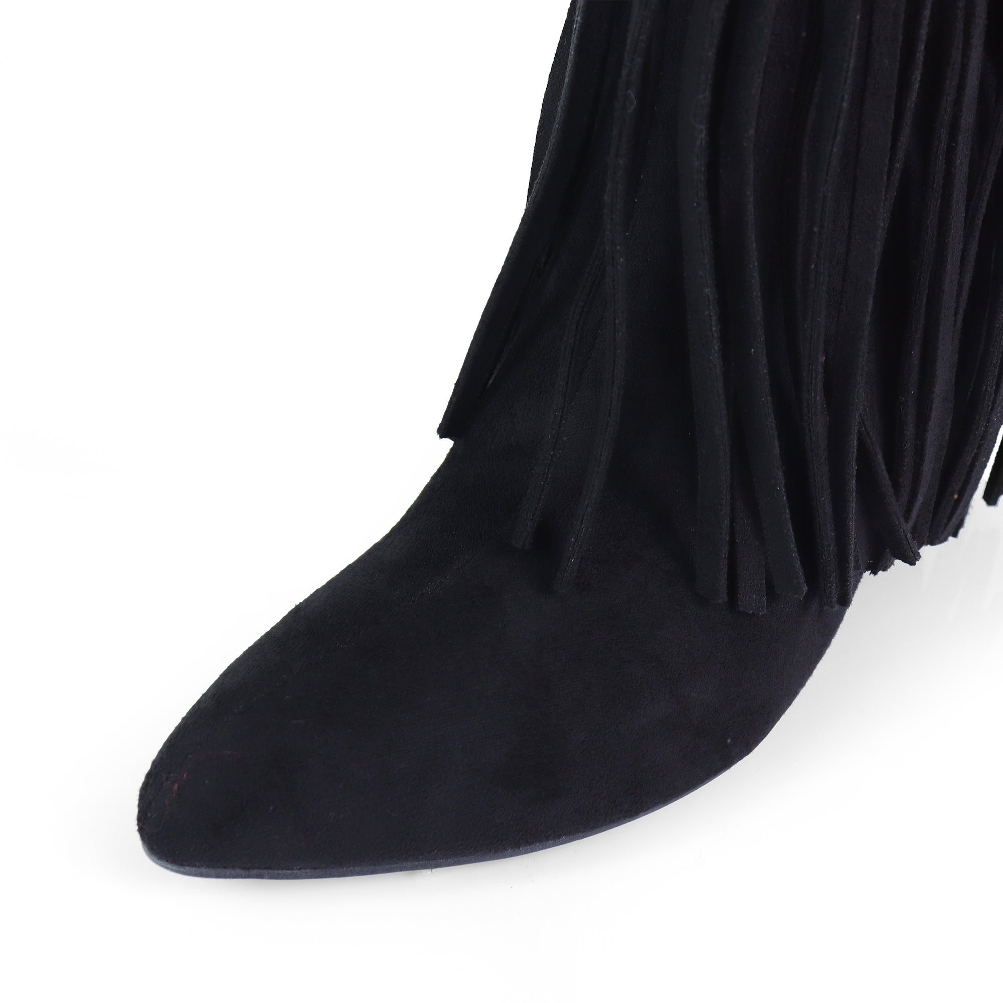 MUTTO-6 FRINGE MUTTO SHORT BOOTS BLACK