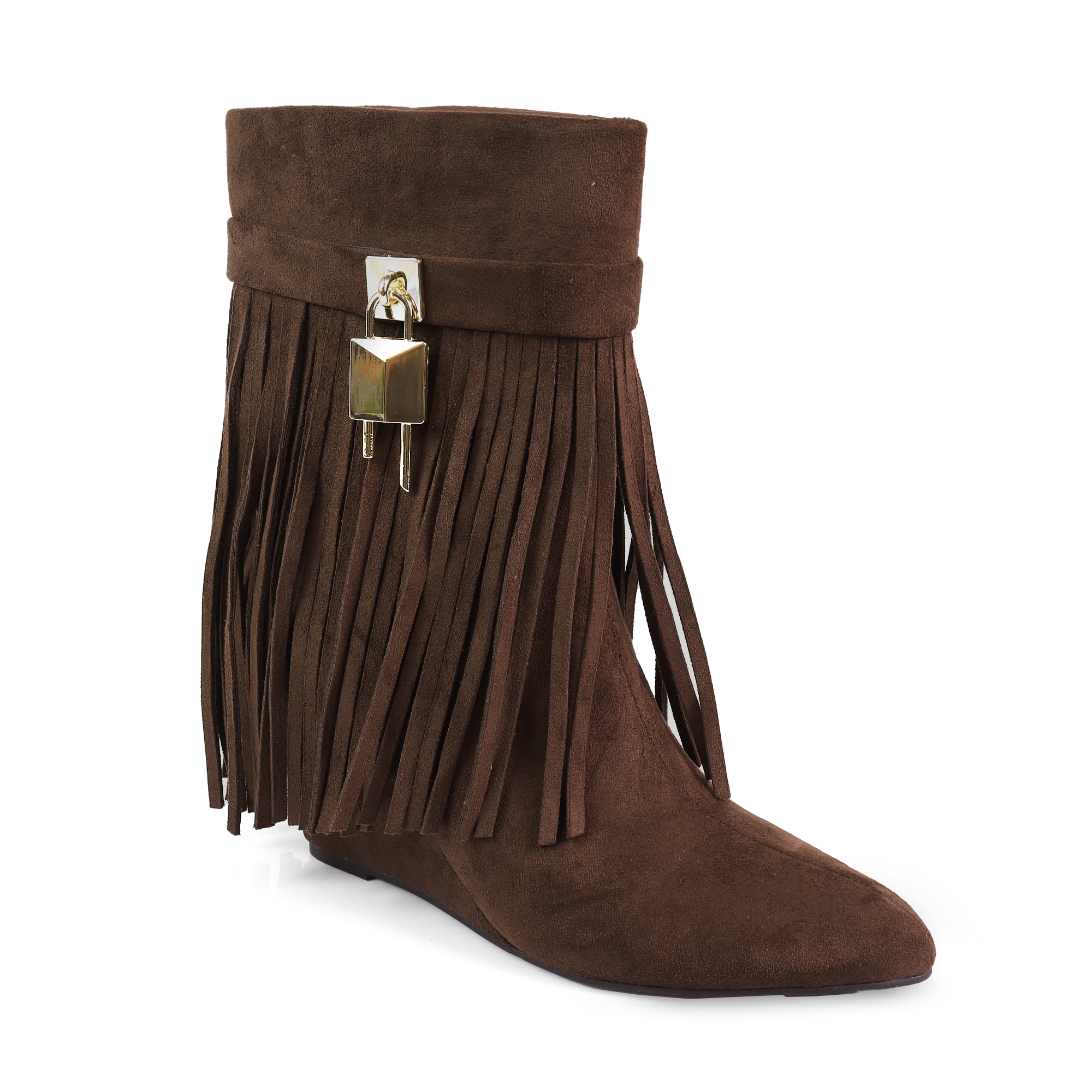 MUTTO-6 FRINGE MUTTO SHORT BOOTS CHOCOLATE