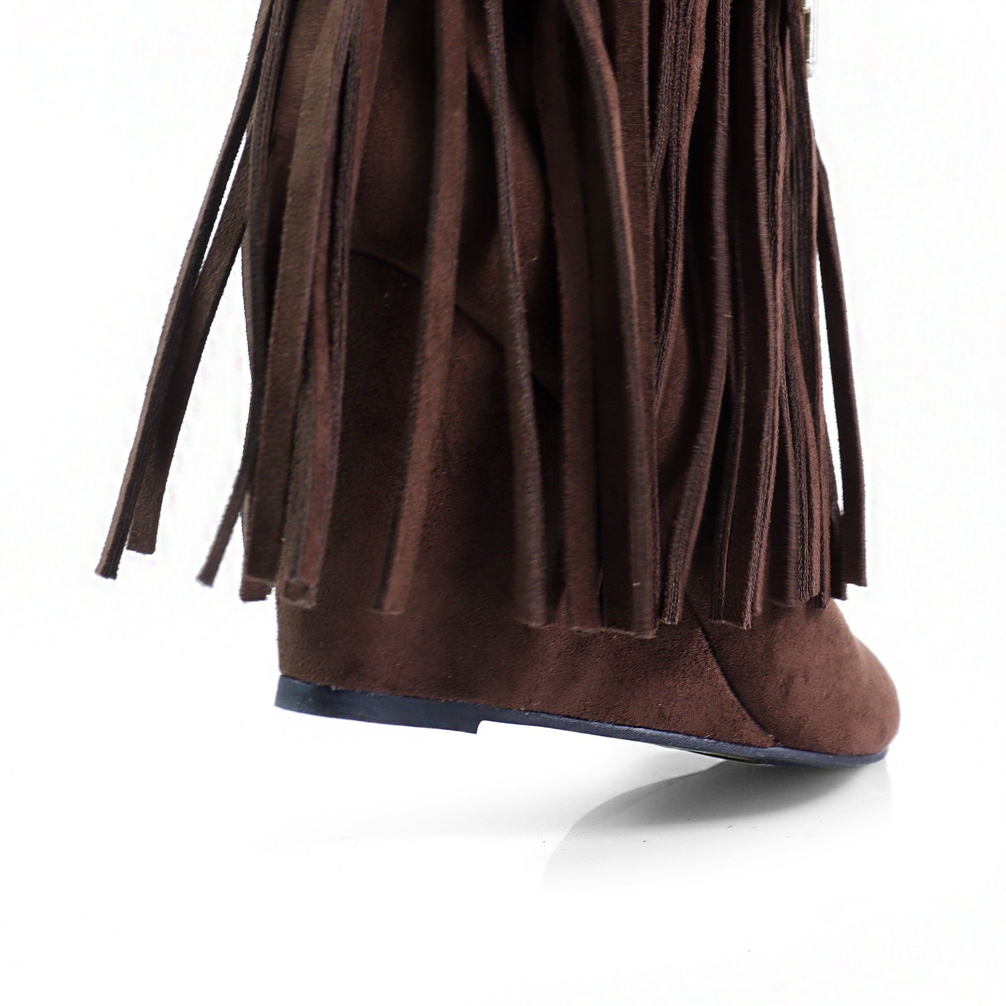 MUTTO-6 FRINGE MUTTO SHORT BOOTS CHOCOLATE