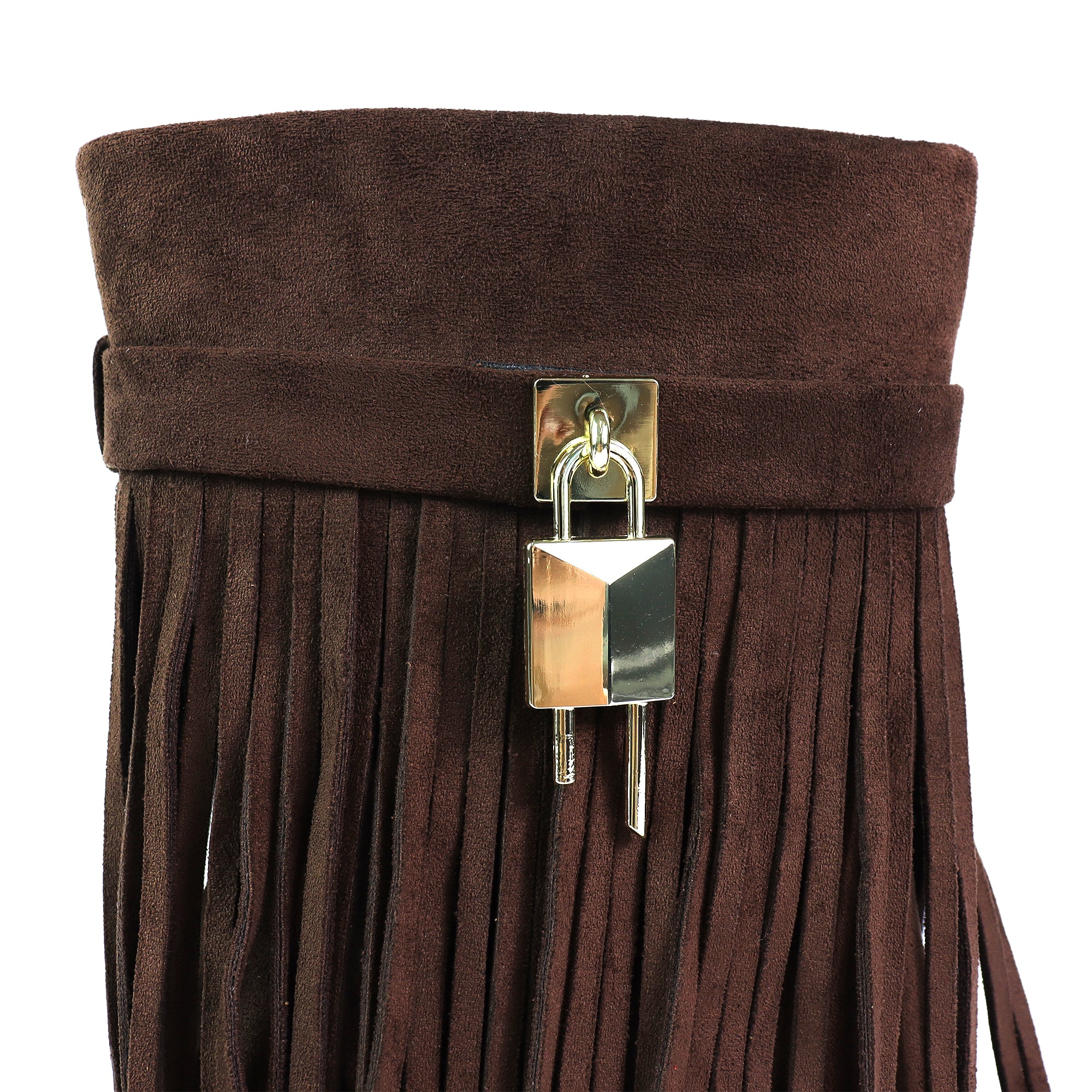 MUTTO-6 FRINGE MUTTO SHORT BOOTS CHOCOLATE