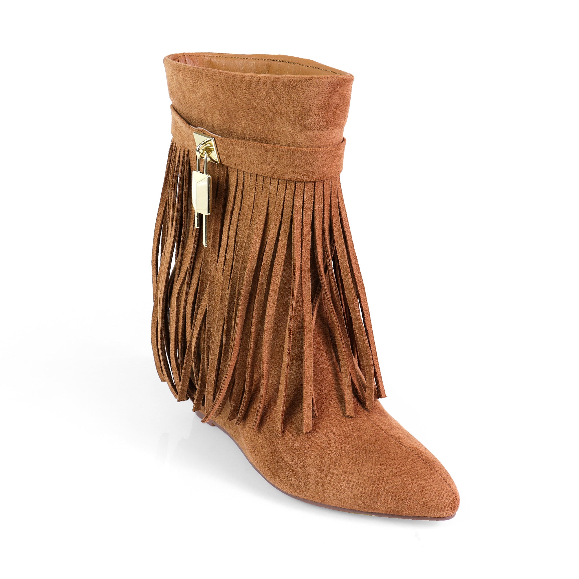 MUTTO-6 FRINGE MUTTO SHORT BOOTS TAN