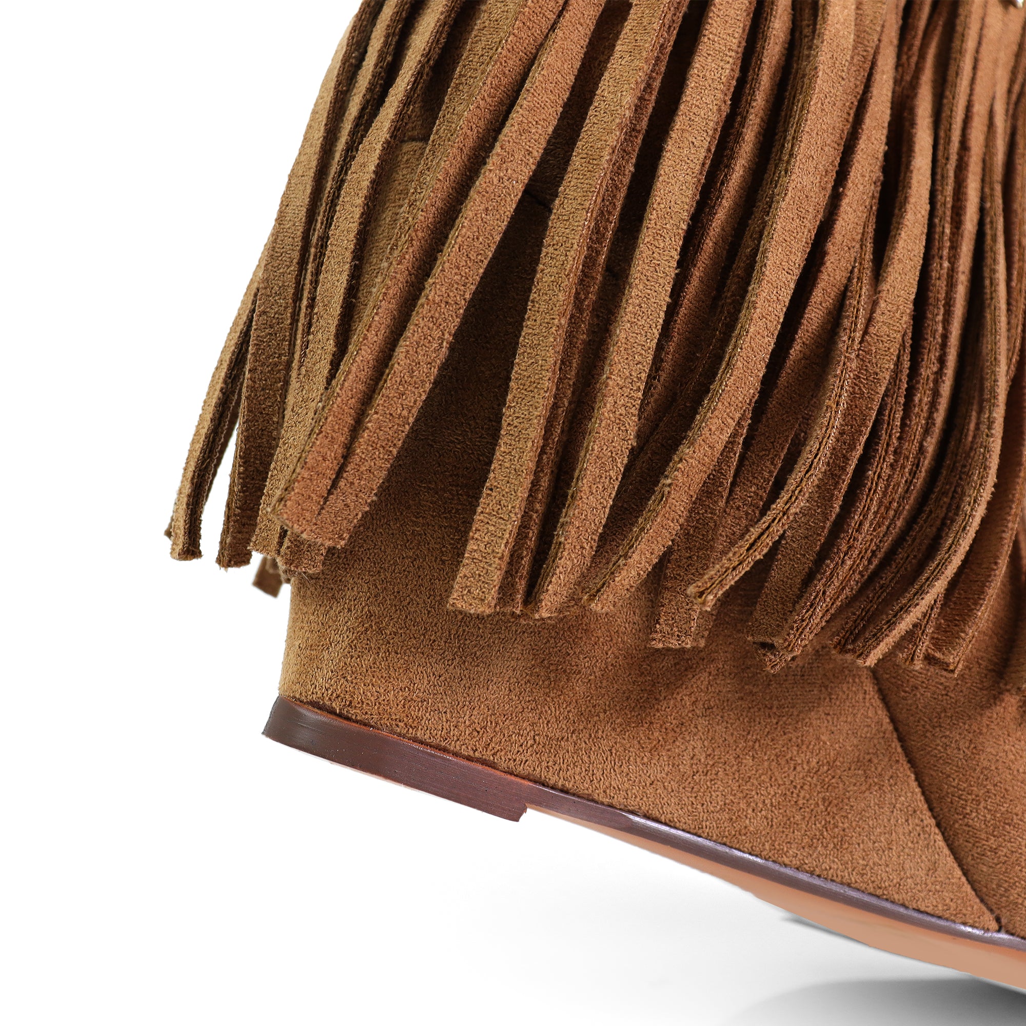 MUTTO-6 FRINGE MUTTO SHORT BOOTS TAN