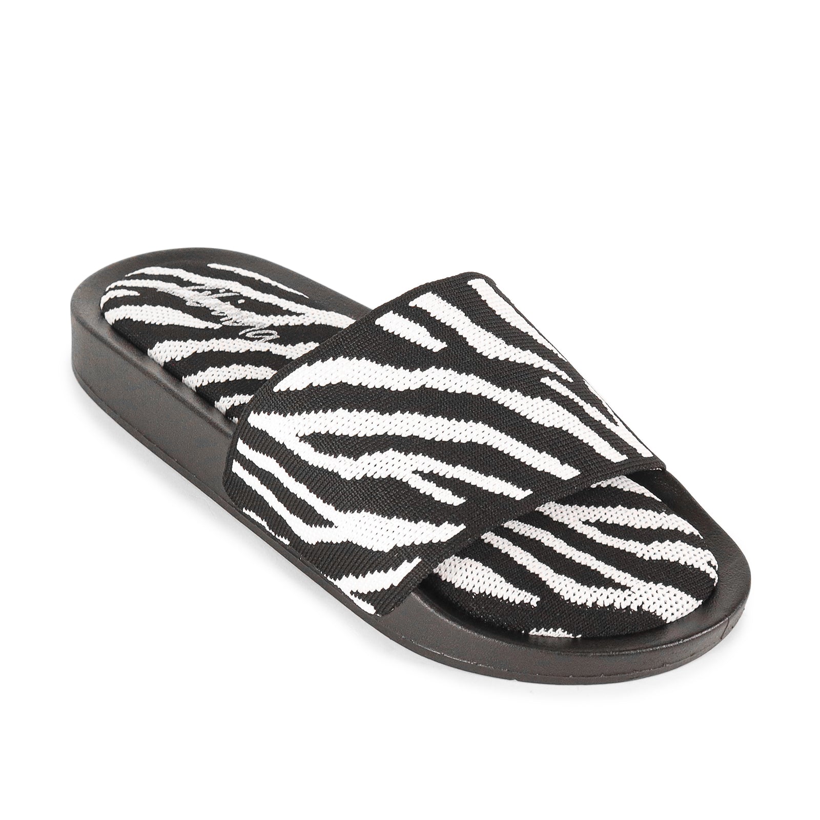 NAKO-1 LEOPARD TOWEL SLIPPERS-BLACK