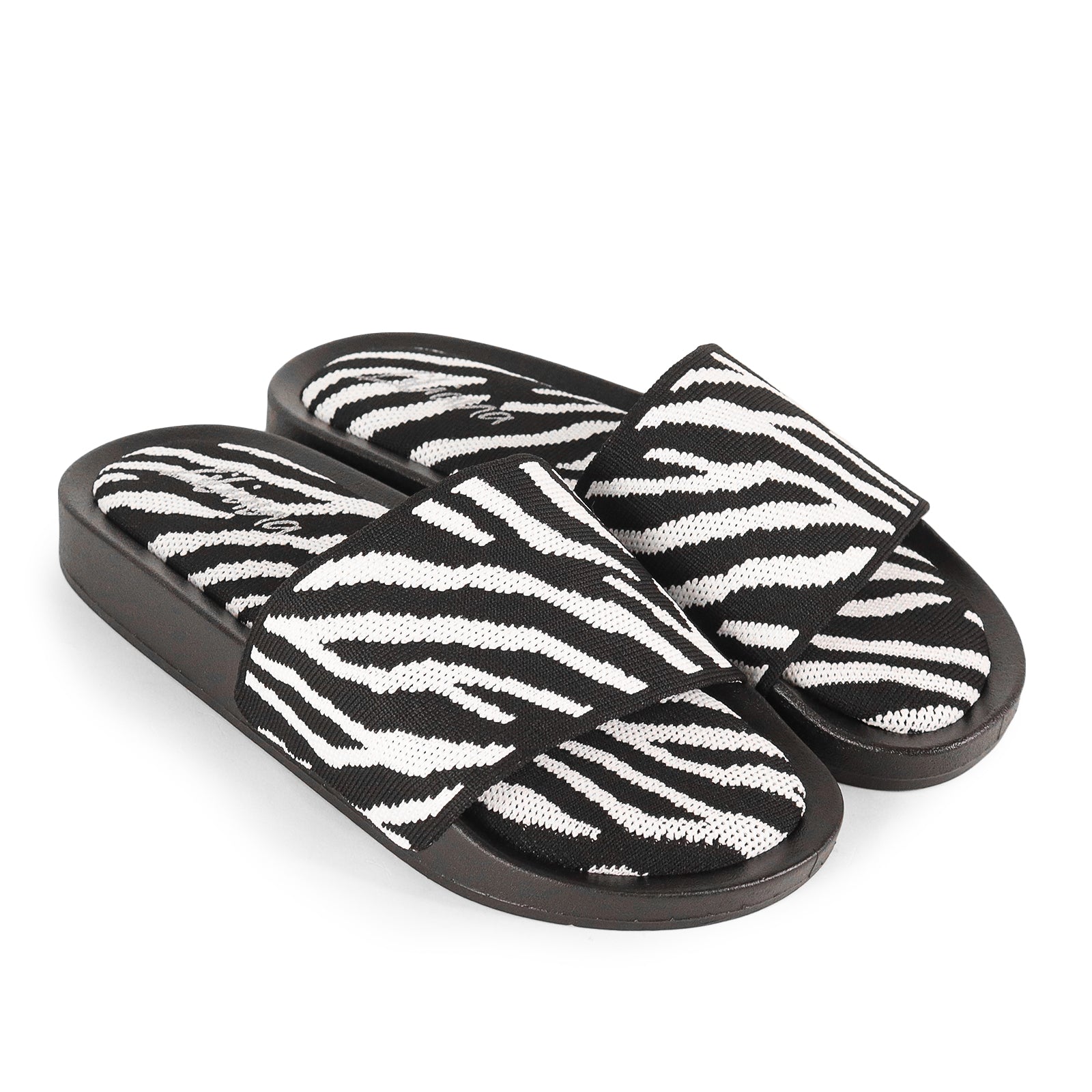 NAKO-1 LEOPARD TOWEL SLIPPERS-BLACK