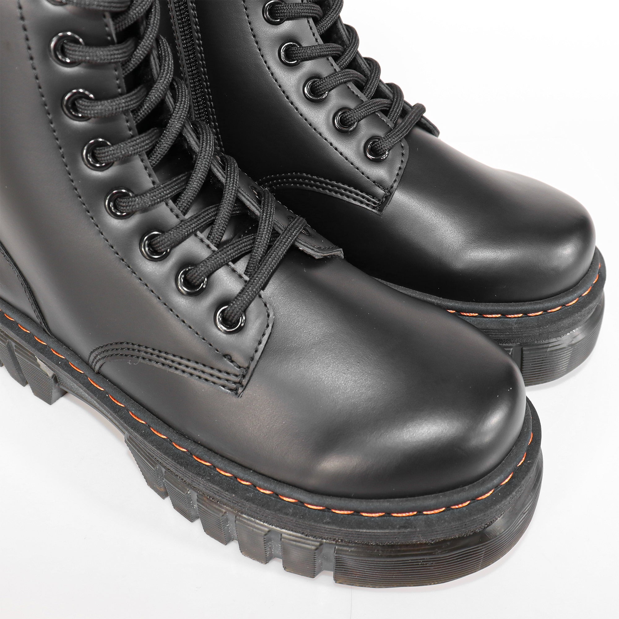 NELLY-1 ANKLE HIGH COMBAT BOOTS W/ LUG SOLE BLACK