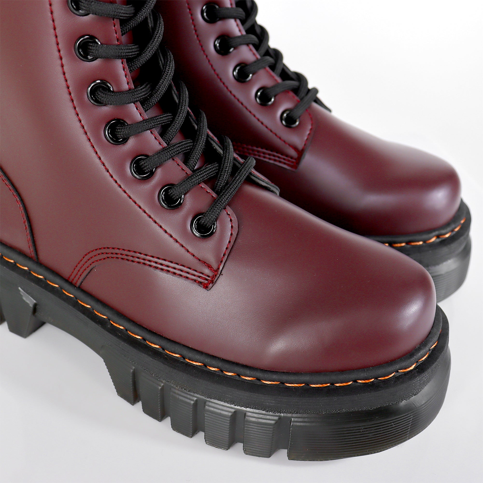 NELLY-1 ANKLE HIGH COMBAT BOOTS W/ LUG SOLE BURGUNDY