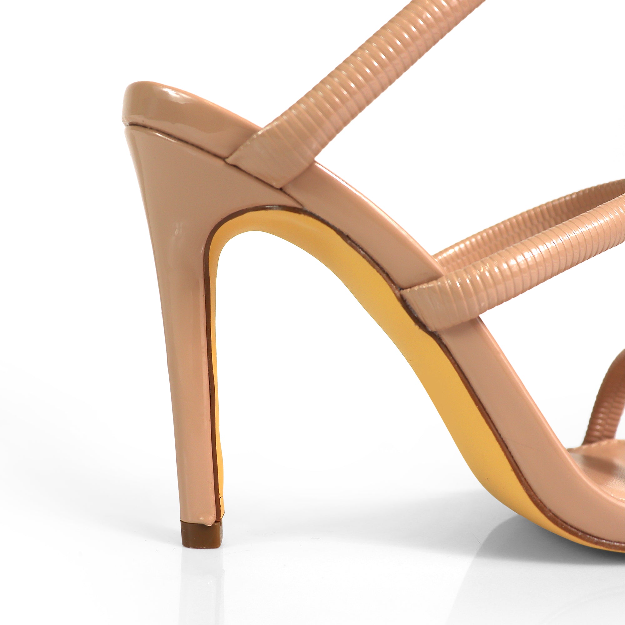 NIKIA-233 OPEN TOE CALF METAL SPIRAL NUDE