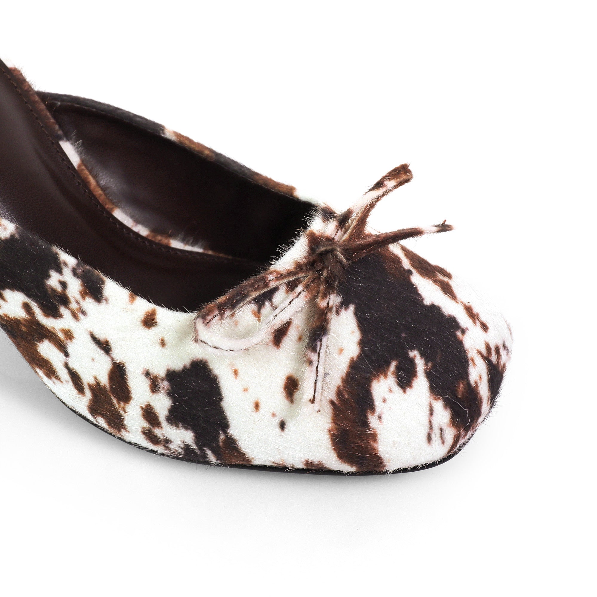 NOOSA-1 BALLET SATIN BOW PUMP W/ SPOOL HEEL ANIMAL
