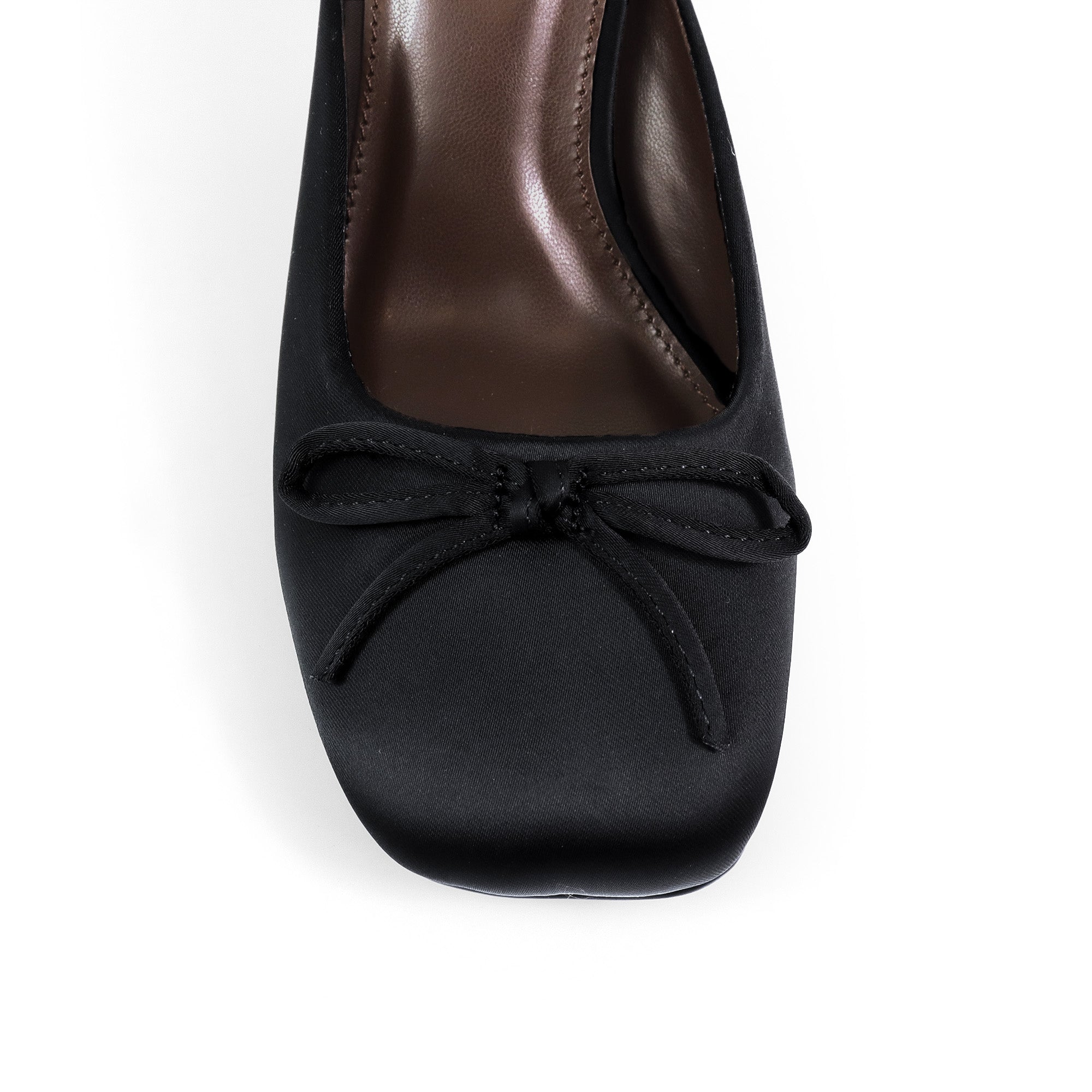 NOOSA-1 BALLET SATIN BOW PUMP W/ SPOOL HEEL BLACK