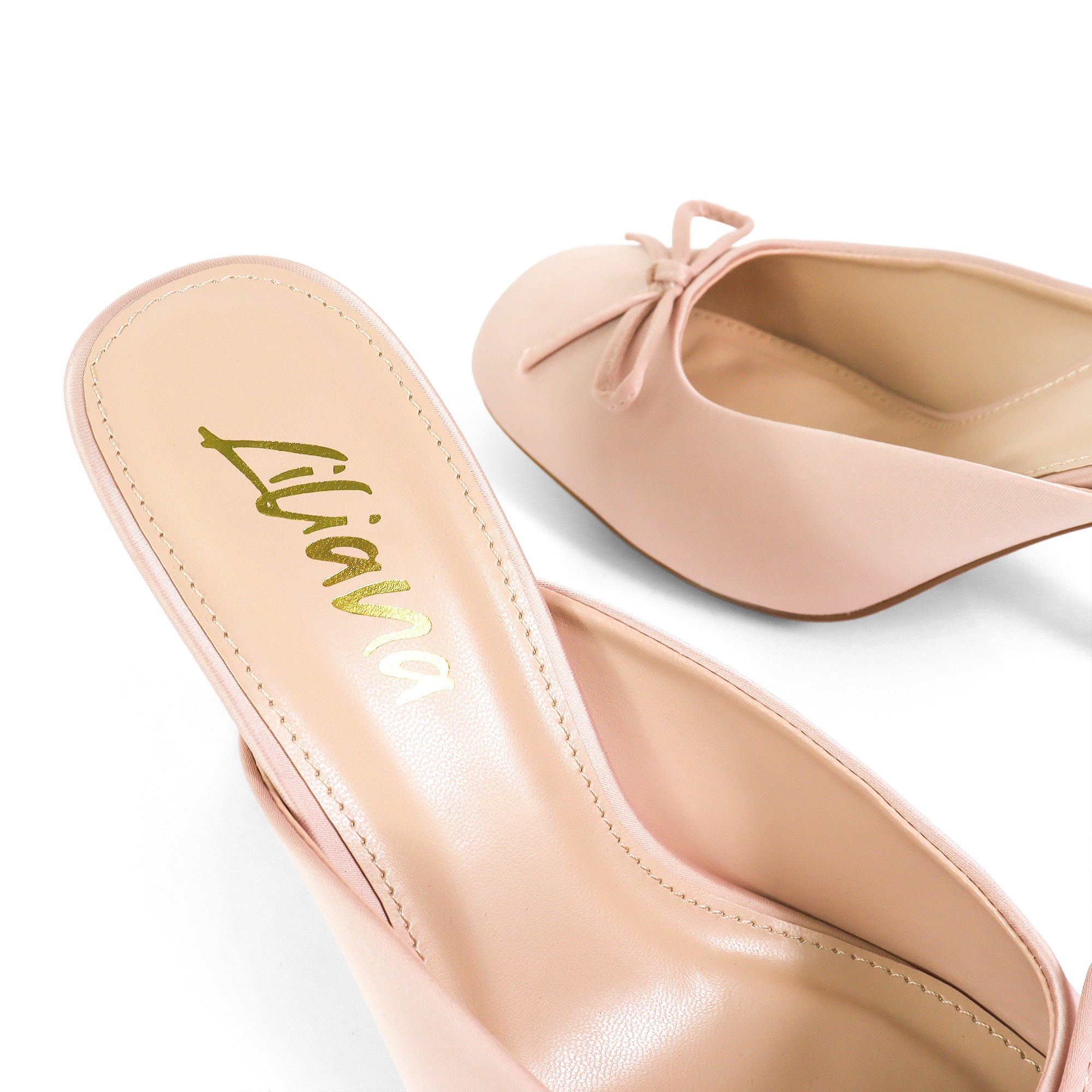 NOOSA-1 BALLET SATIN BOW PUMP W/ SPOOL HEEL NUDE