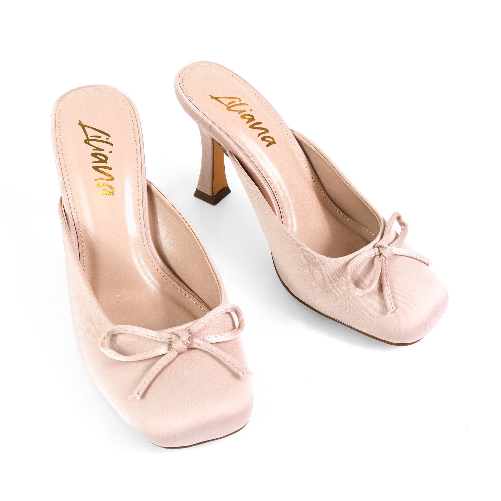 NOOSA-1 BALLET SATIN BOW PUMP W/ SPOOL HEEL NUDE