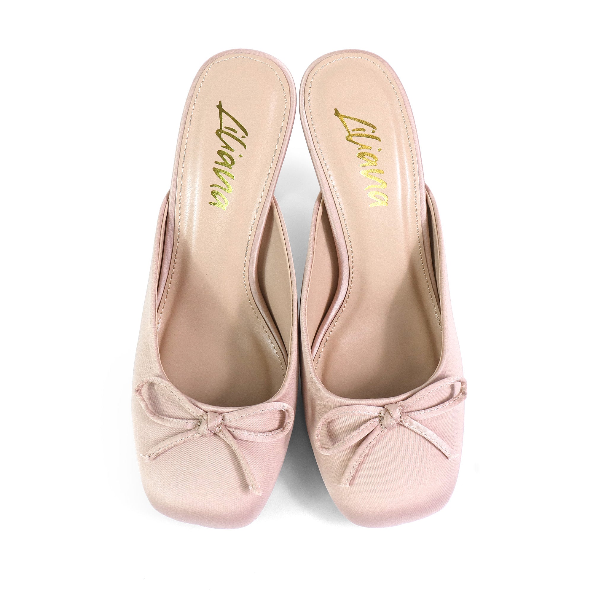 NOOSA-1 BALLET SATIN BOW PUMP W/ SPOOL HEEL NUDE