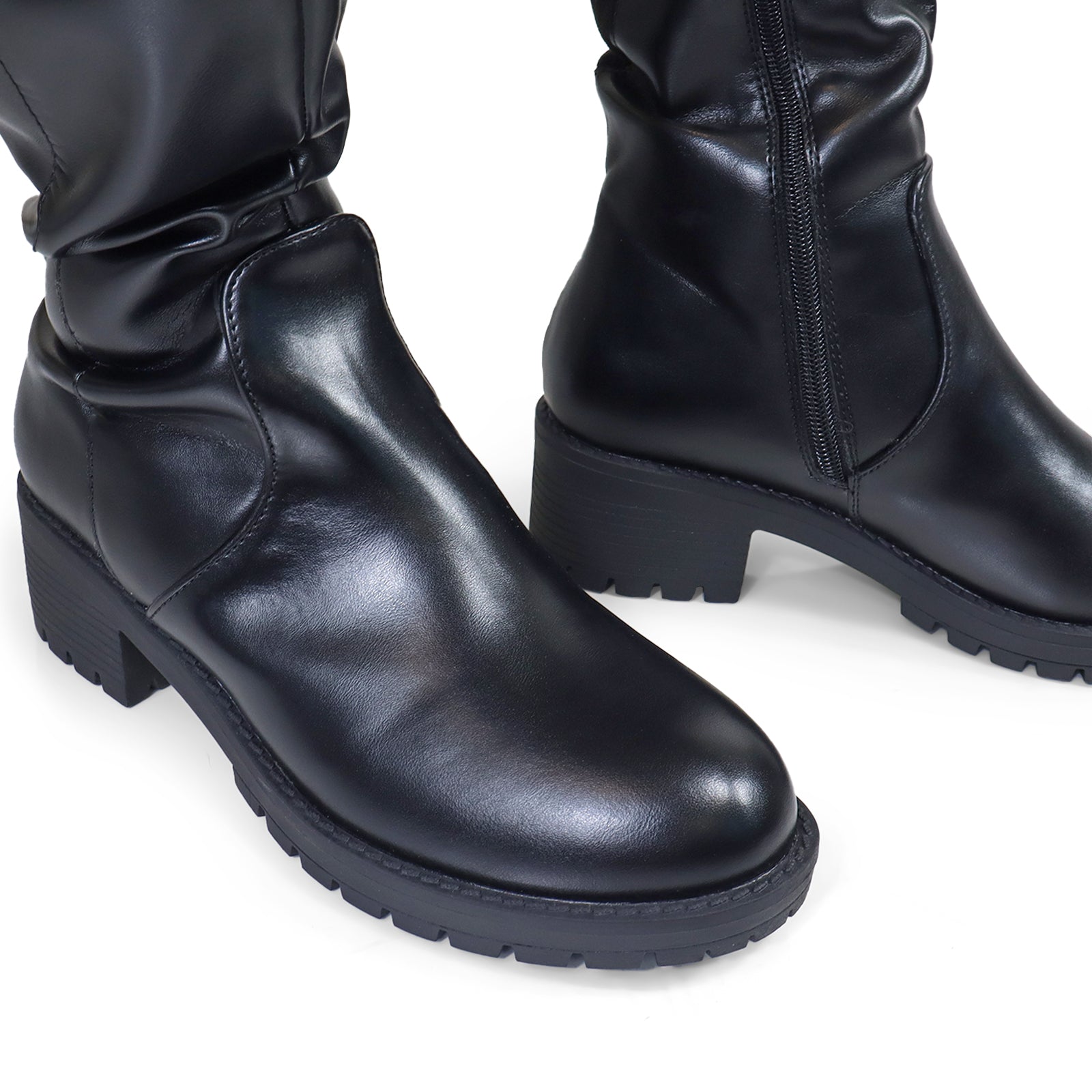 NORRIS-1 OVER KNEE HIGH BOOTS BLACK/BLUE