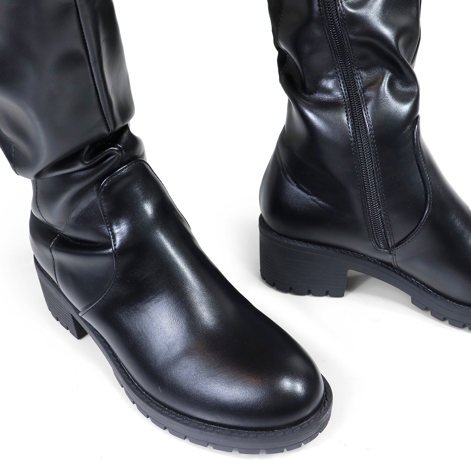 NORRIS-1 OVER KNEE HIGH BOOTS BLACK/PINK