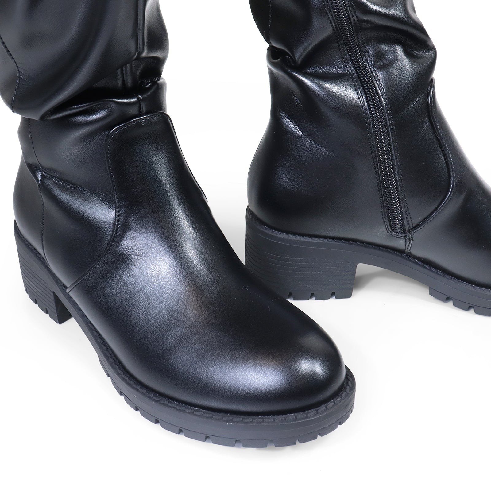 NORRIS-1 OVER KNEE HIGH BOOTS BLACK/YELLOW