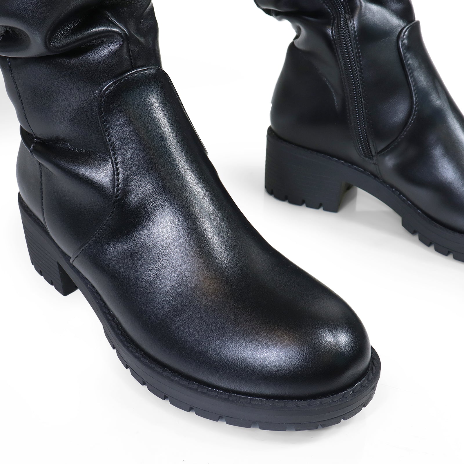NORRIS-1 OVER KNEE HIGH BOOTS BLACK/BLACK