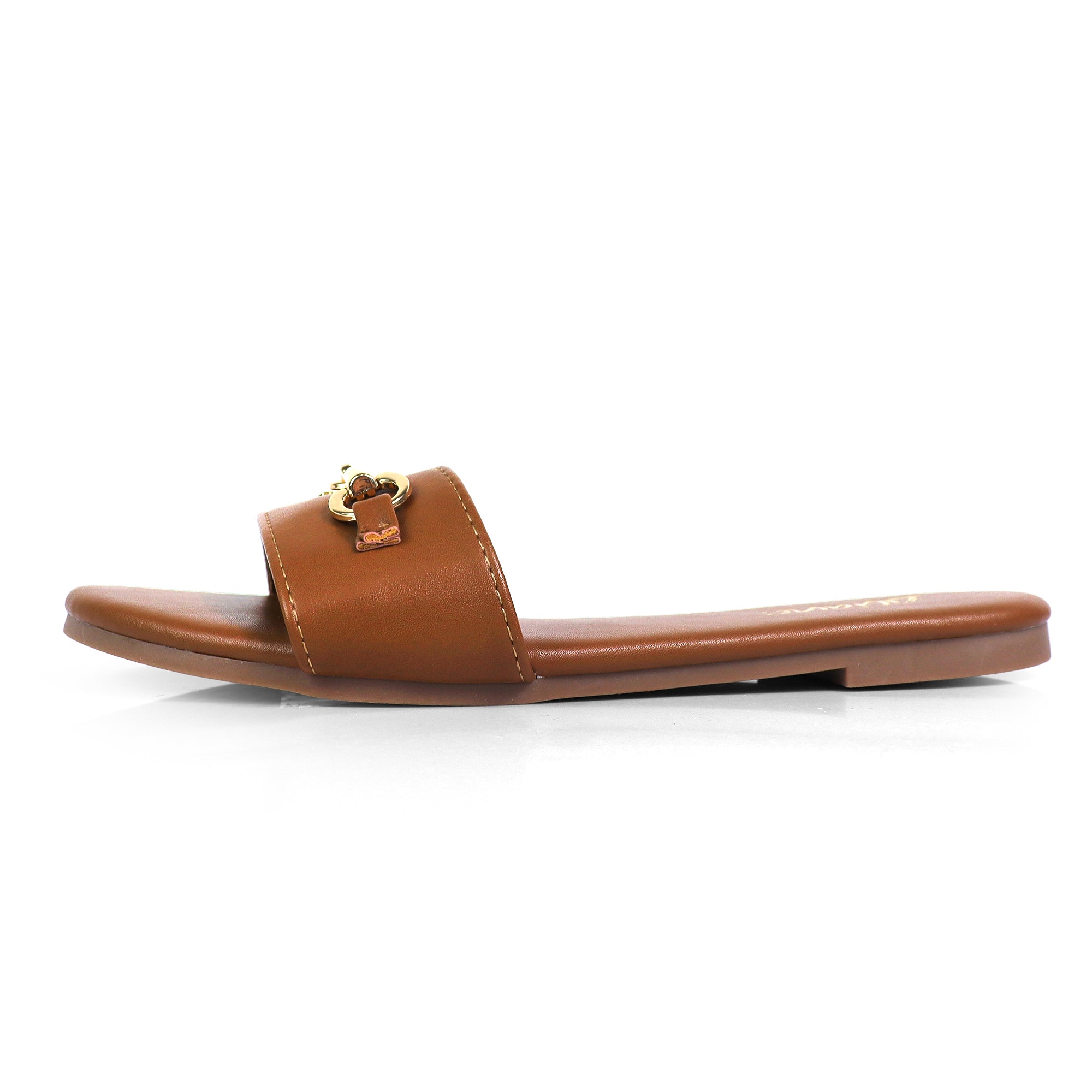 ODELA-1 HORSEBIT SANDAL SLIDE TAN PU