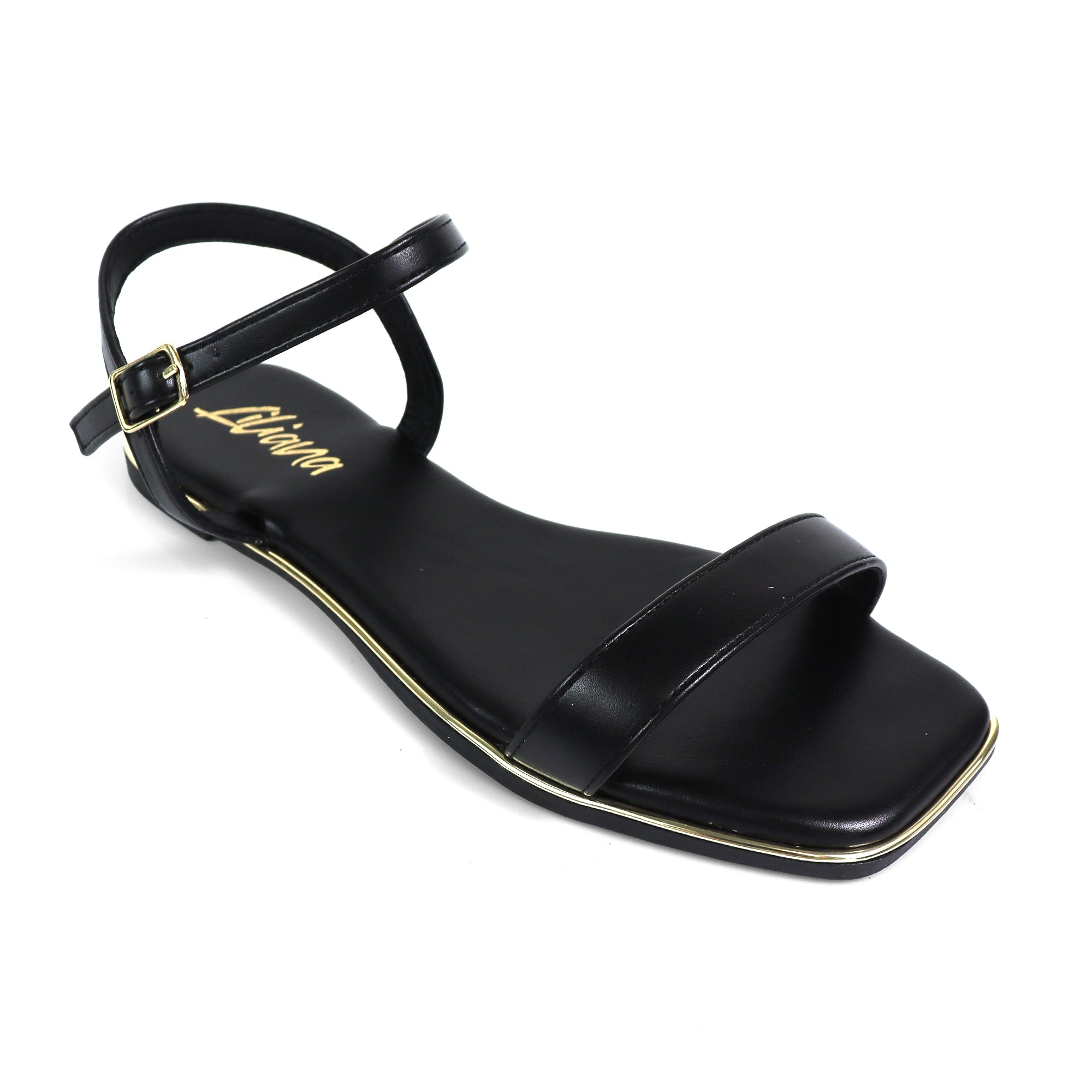 OLGANA-3 COMFORT ANKLE STRAP SLIDE BLACK