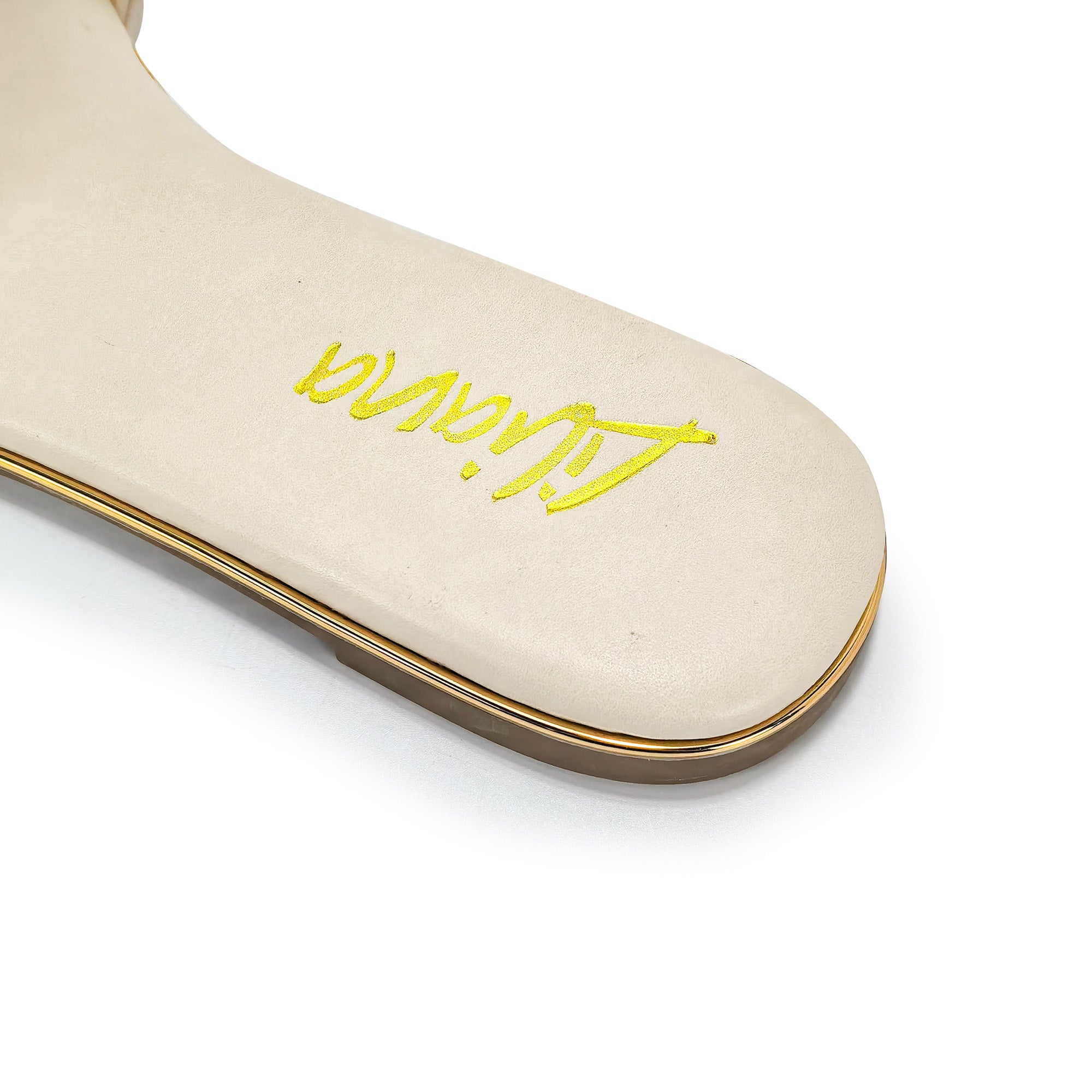 OLGANA-4 OPEN TOE BUCLKE DECOR SLIDE IVORY