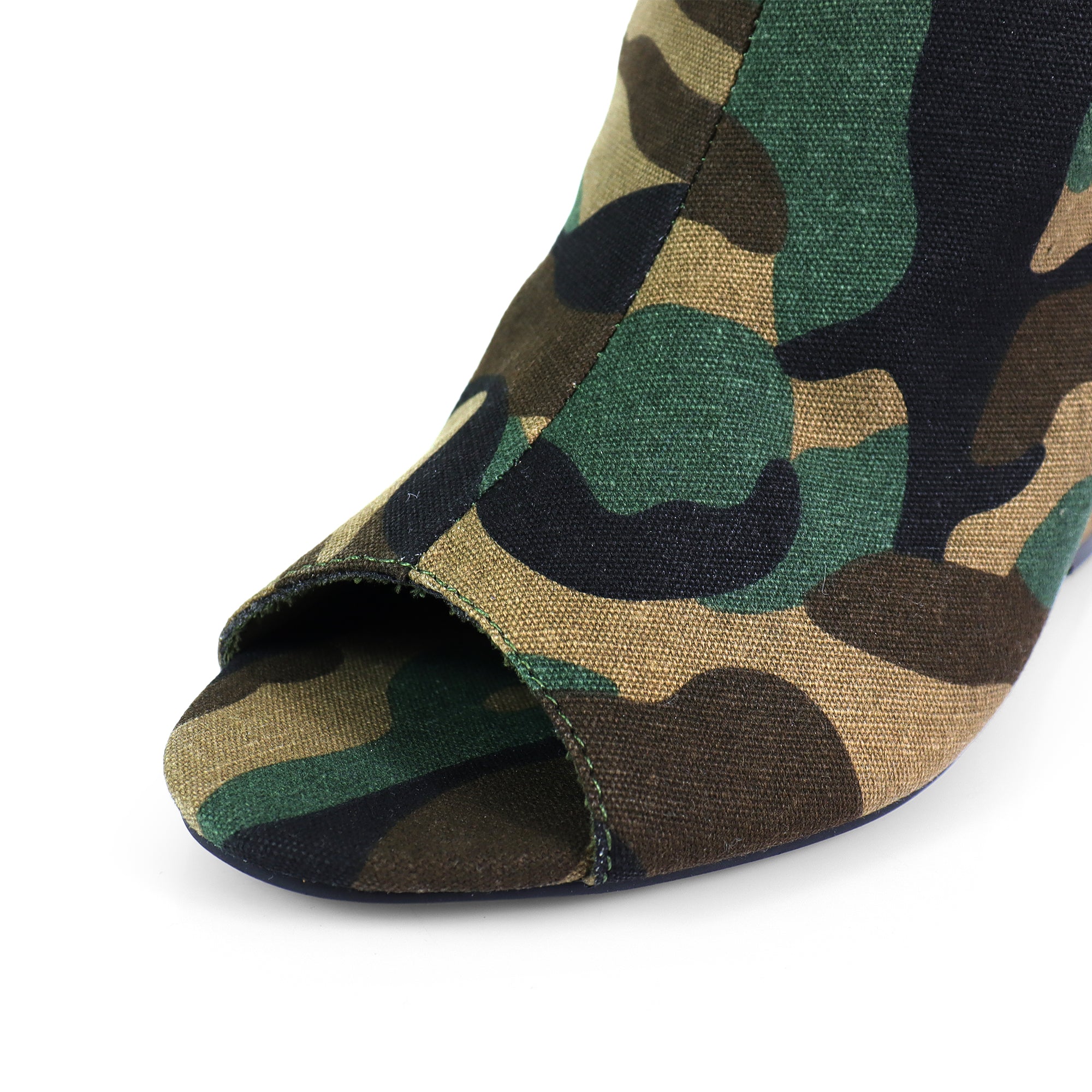 PACO-1 POINTED TOE WEDGE BOOTS CAMOUFLAGE