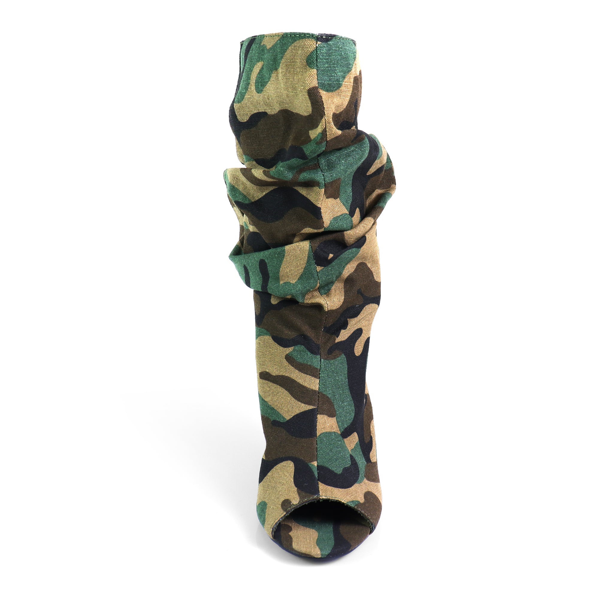 PACO-1 POINTED TOE WEDGE BOOTS CAMOUFLAGE