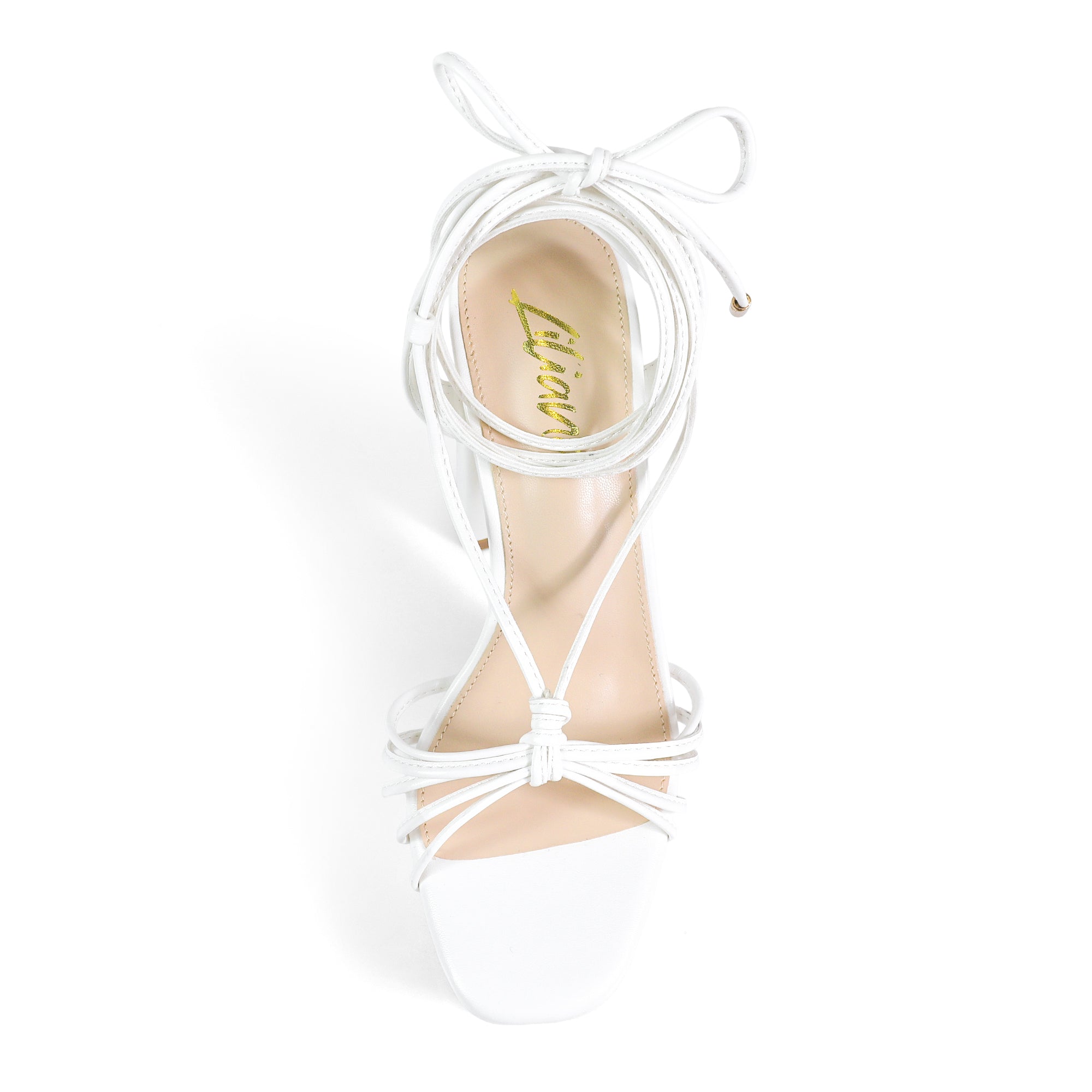 PEARLLA-1 STRAPPY TIE UP ANKLE HIGH PLATFORM HEELS WHITE