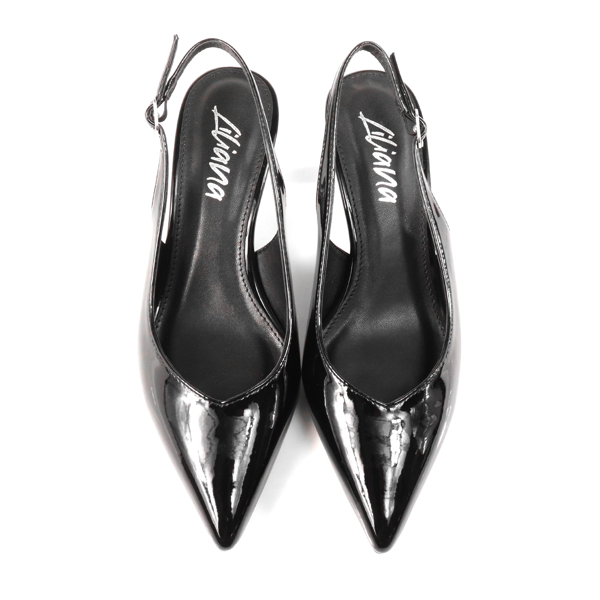 PENNY-3 POINTY TOE KITTEN HEEL BLACK