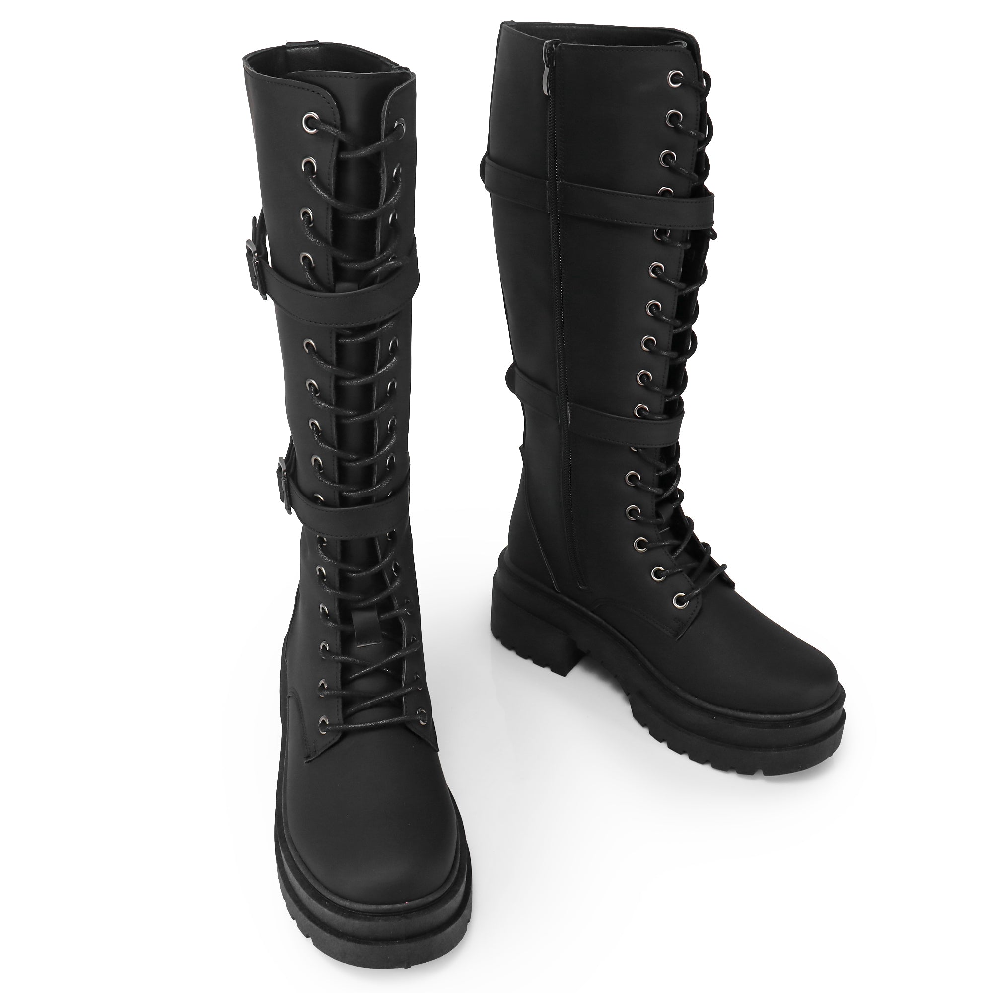 PIPER-1 LACE UP TALL SHAFT W/ LUG SOLE BLACK