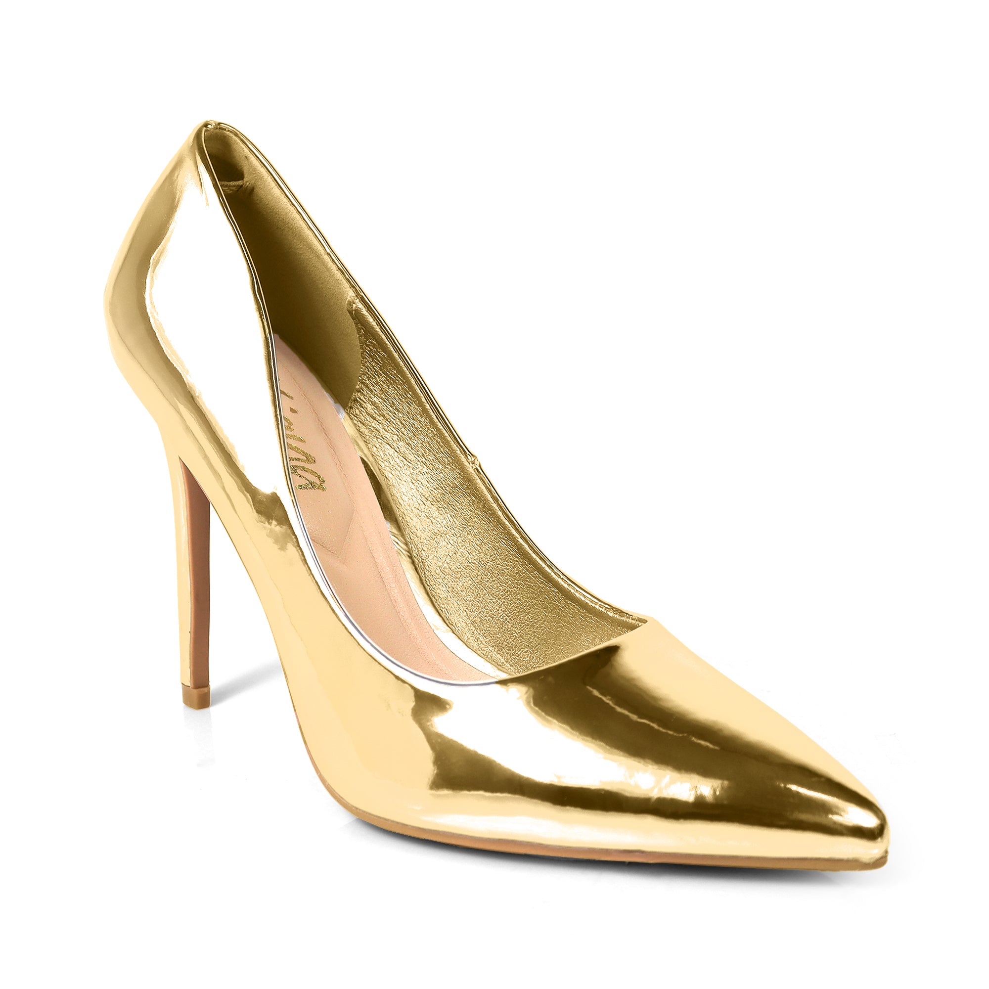 POSEY-1 POINTED TOE PLAIN PUMP GOLD