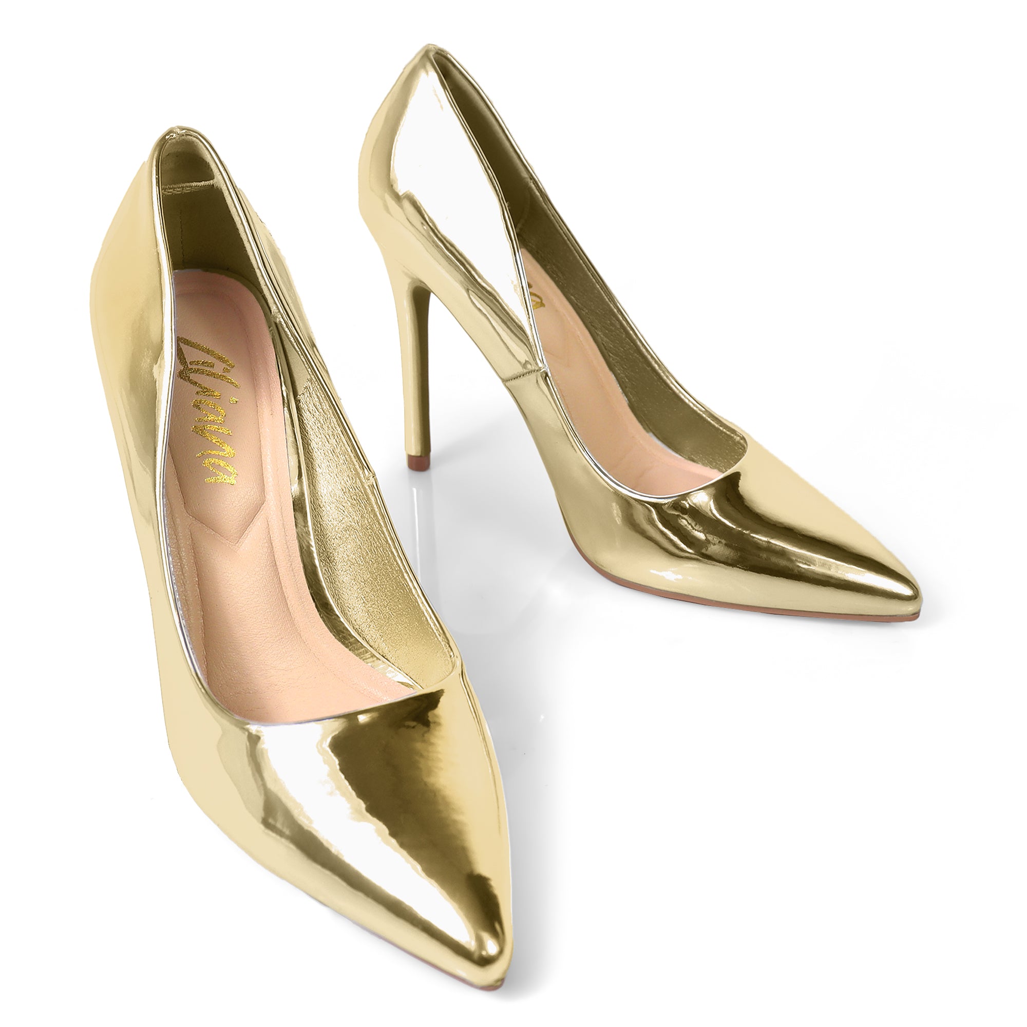 POSEY-1 POINTED TOE PLAIN PUMP GOLD