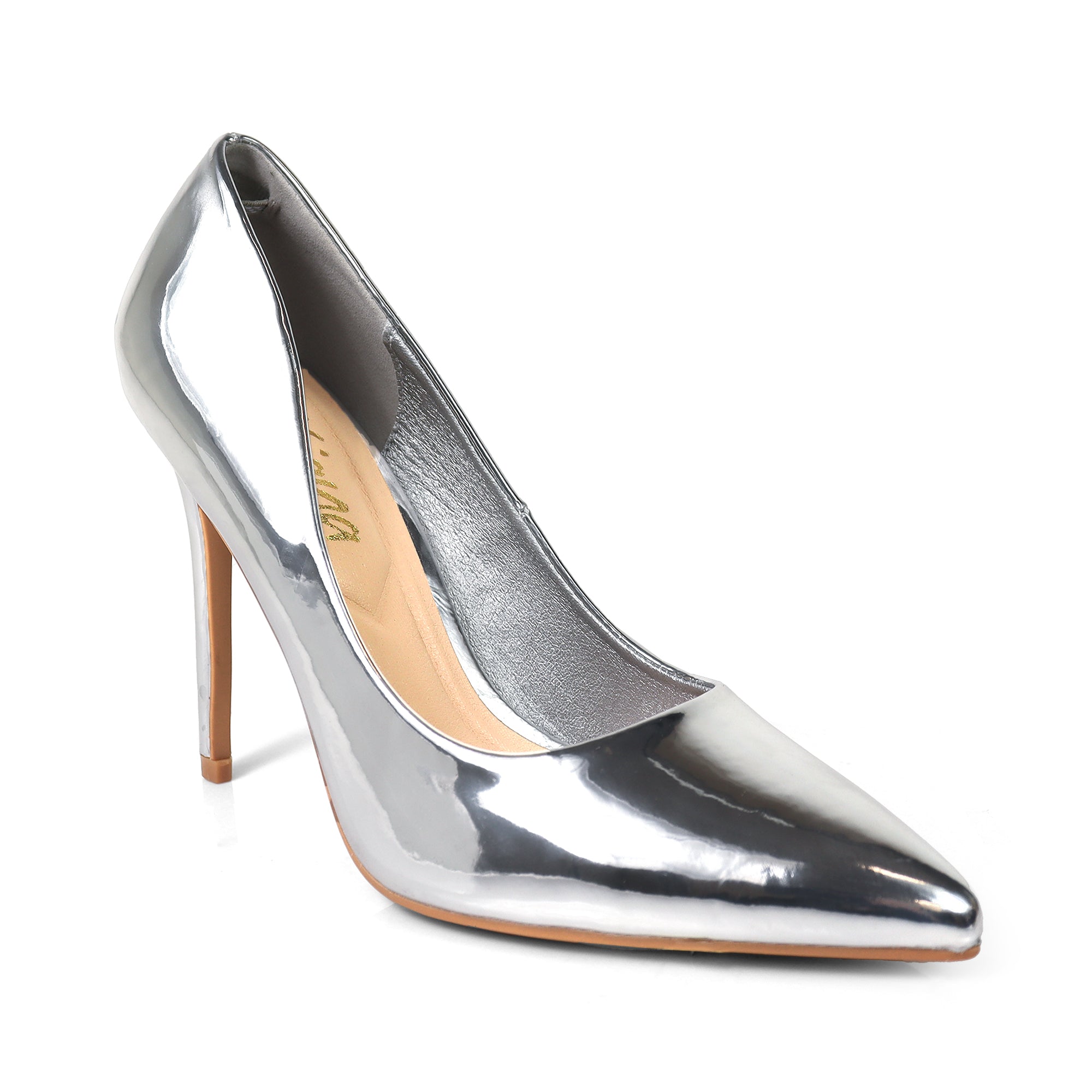 POSEY-1 POINTED TOE PLAIN PUMP SILVER