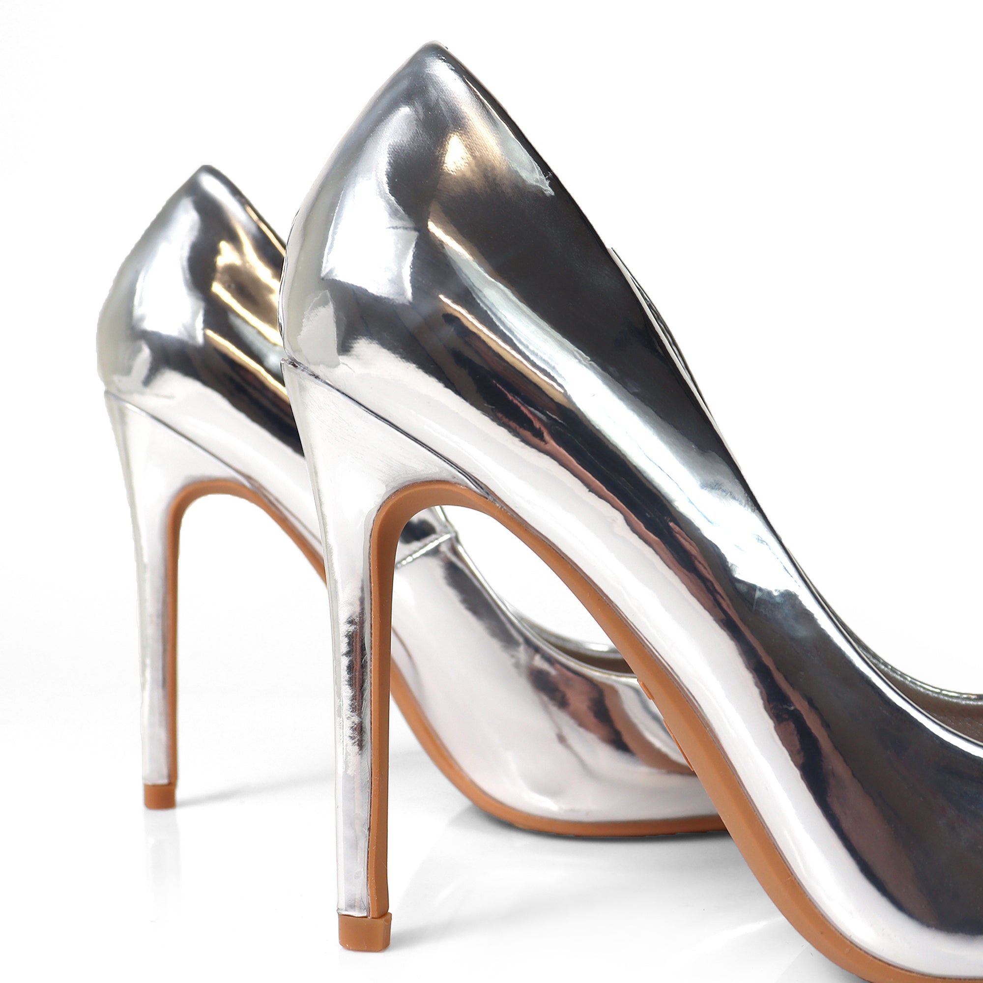 POSEY-1 POINTED TOE PLAIN PUMP SILVER
