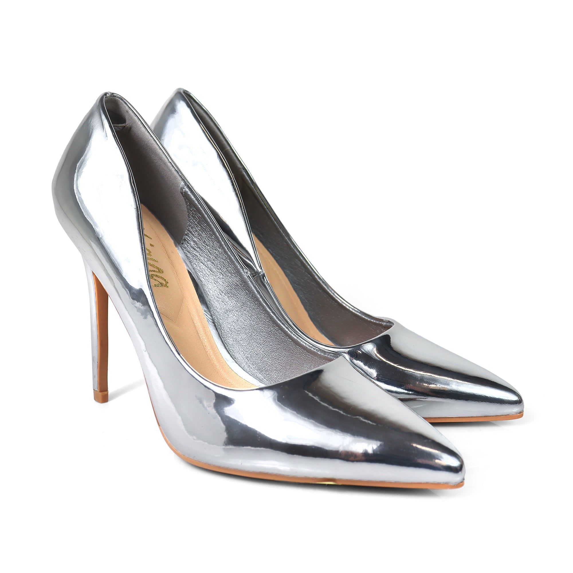 POSEY-1 POINTED TOE PLAIN PUMP SILVER