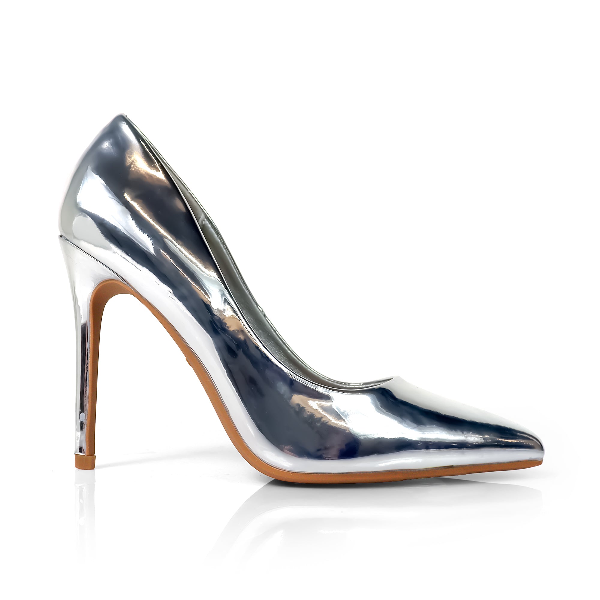POSEY-1 POINTED TOE PLAIN PUMP SILVER