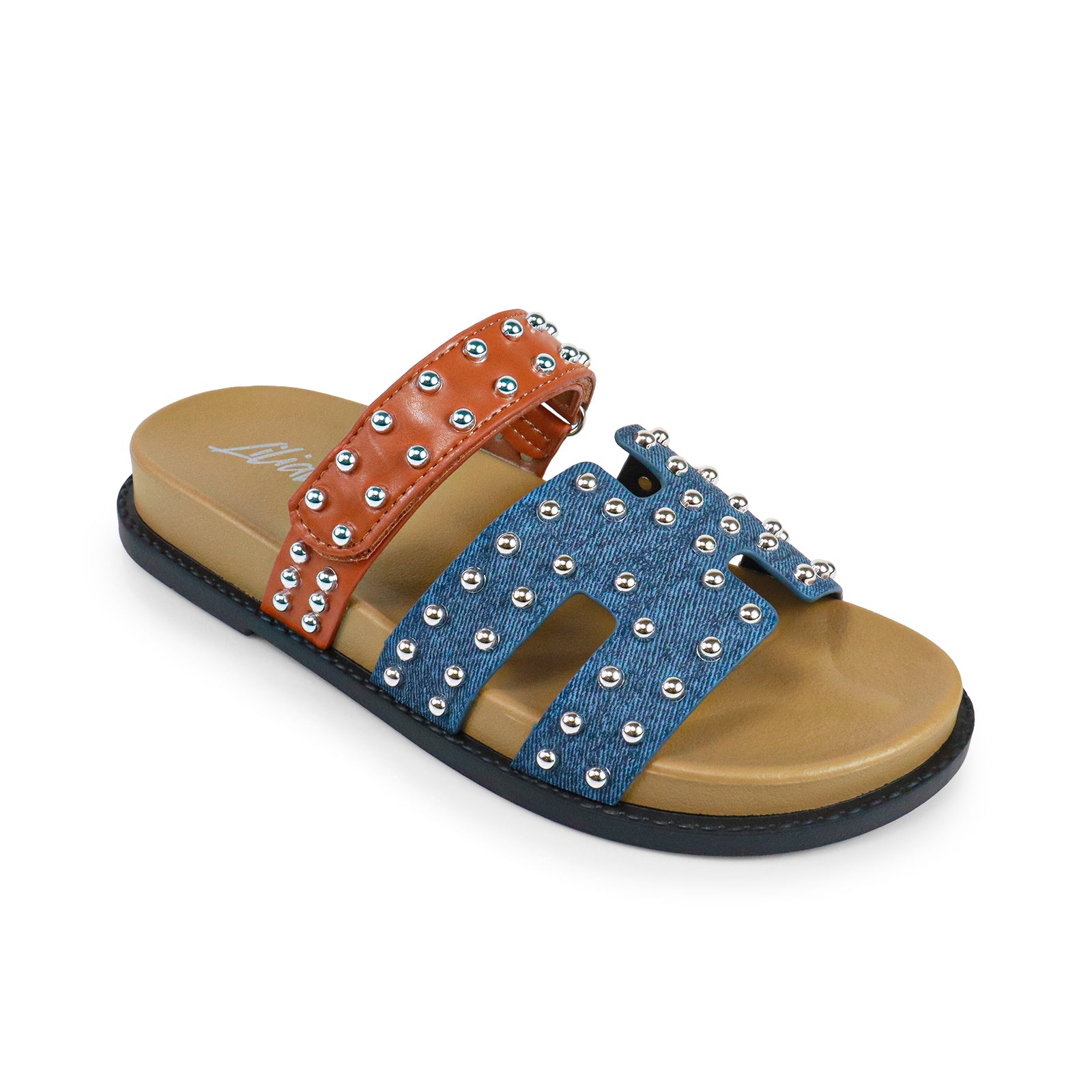 RAD-3 STUD CYBER PU W/ SANDAL DENIM MULTIPLE