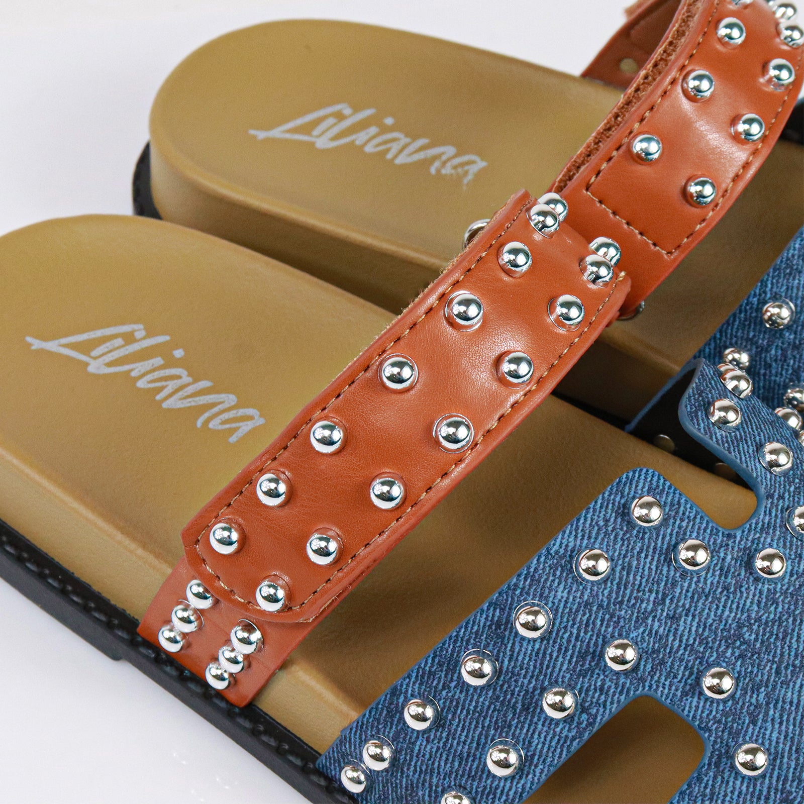 RAD-3 STUD CYBER PU W/ SANDAL DENIM MULTIPLE
