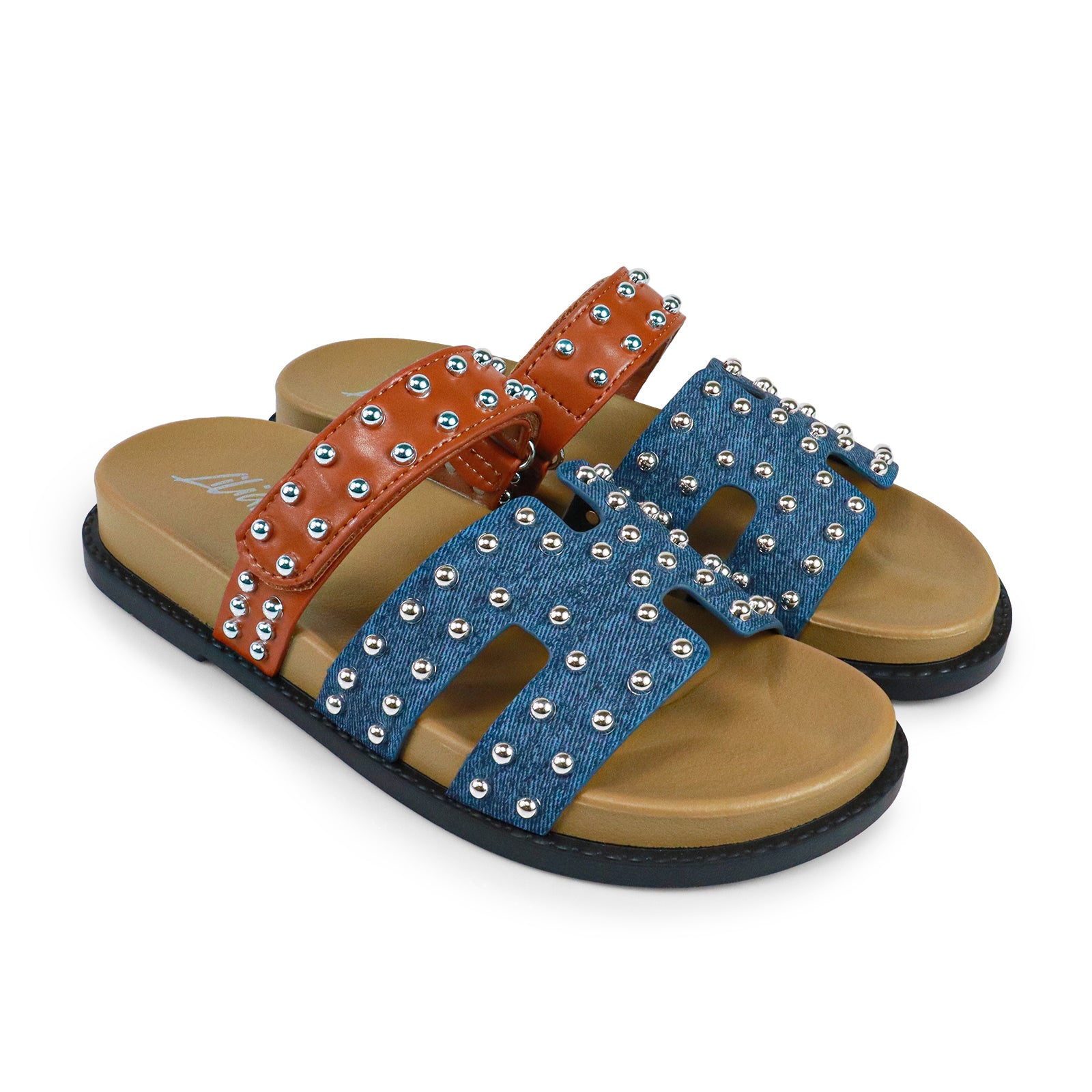 RAD-3 STUD CYBER PU W/ SANDAL DENIM MULTIPLE