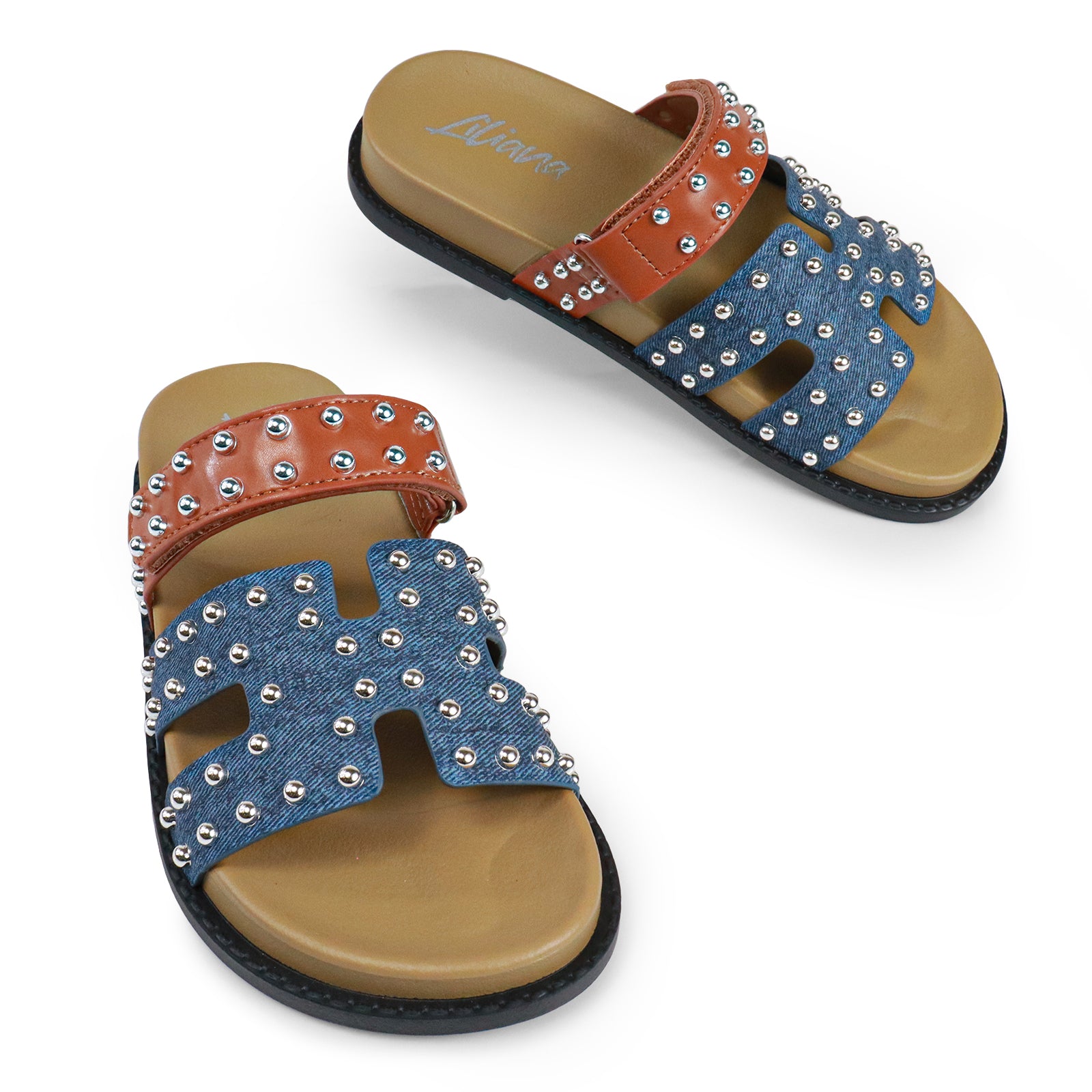 RAD-3 STUD CYBER PU W/ SANDAL DENIM MULTIPLE