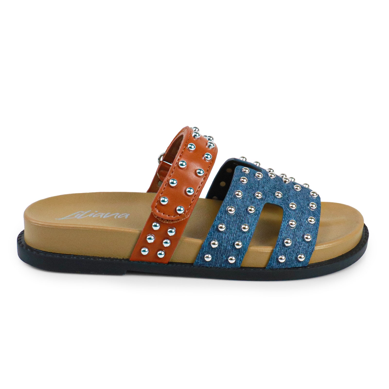 RAD-3 STUD CYBER PU W/ SANDAL DENIM MULTIPLE