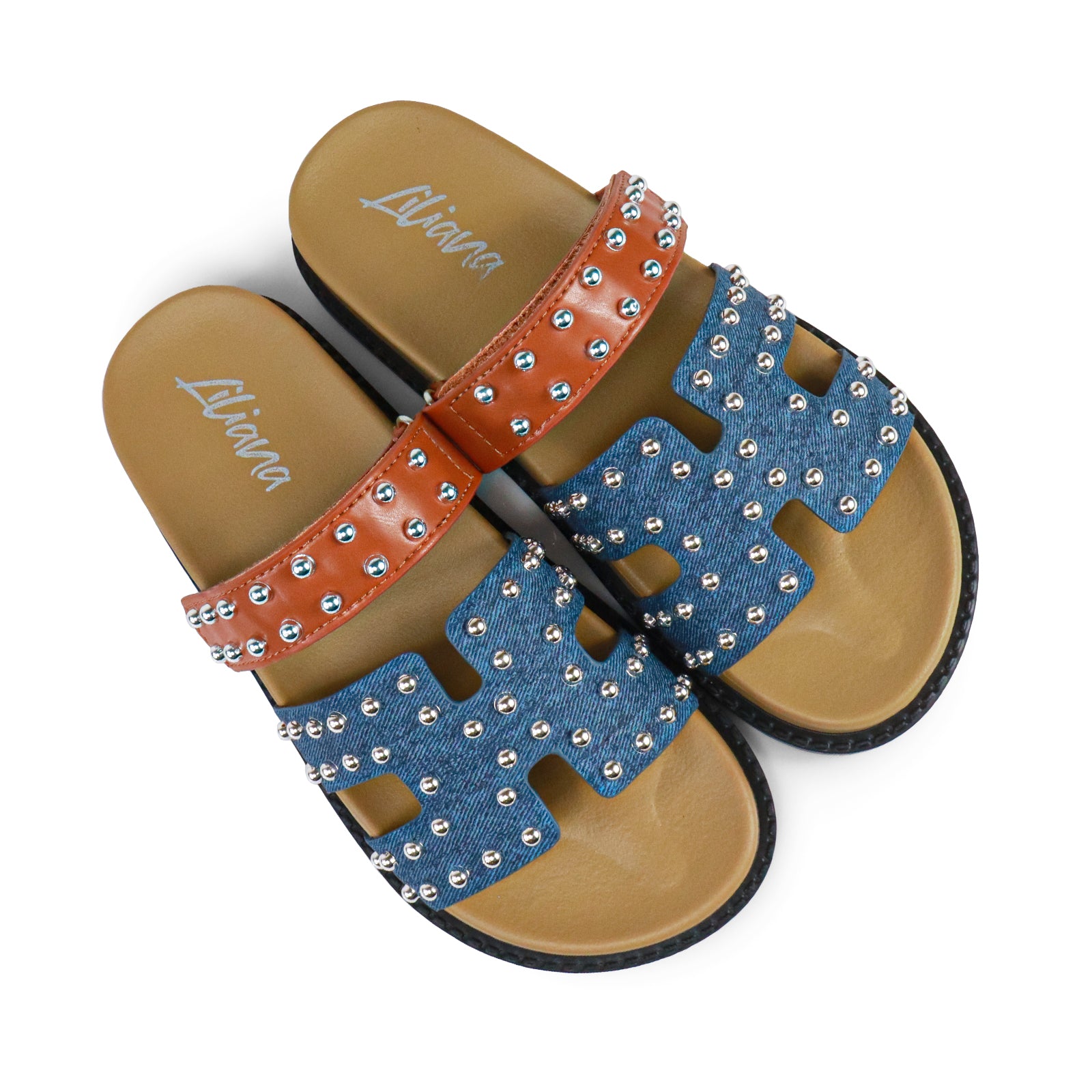 RAD-3 STUD CYBER PU W/ SANDAL DENIM MULTIPLE