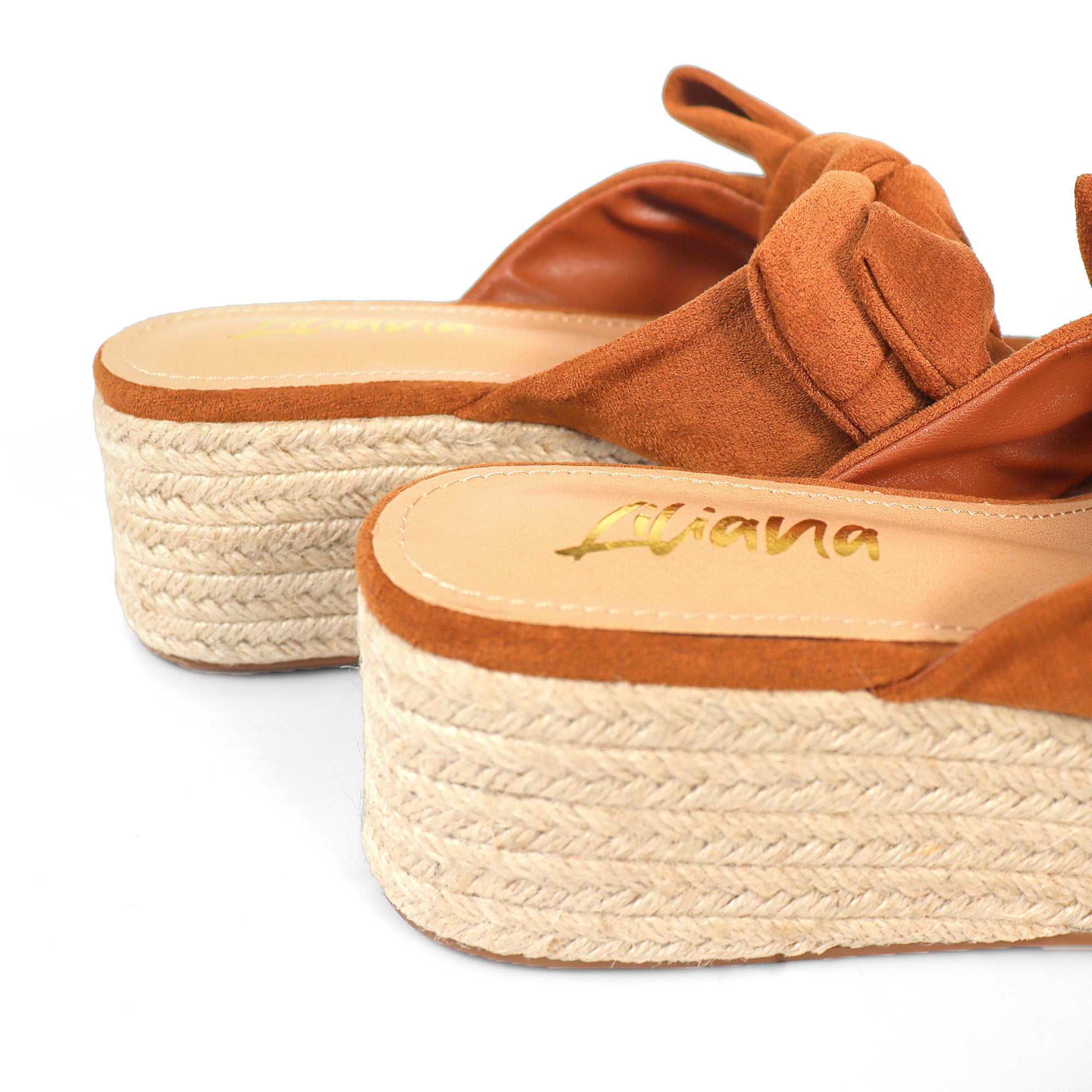 RASHA-76 KNOT PLATFORM SANDAL TAN