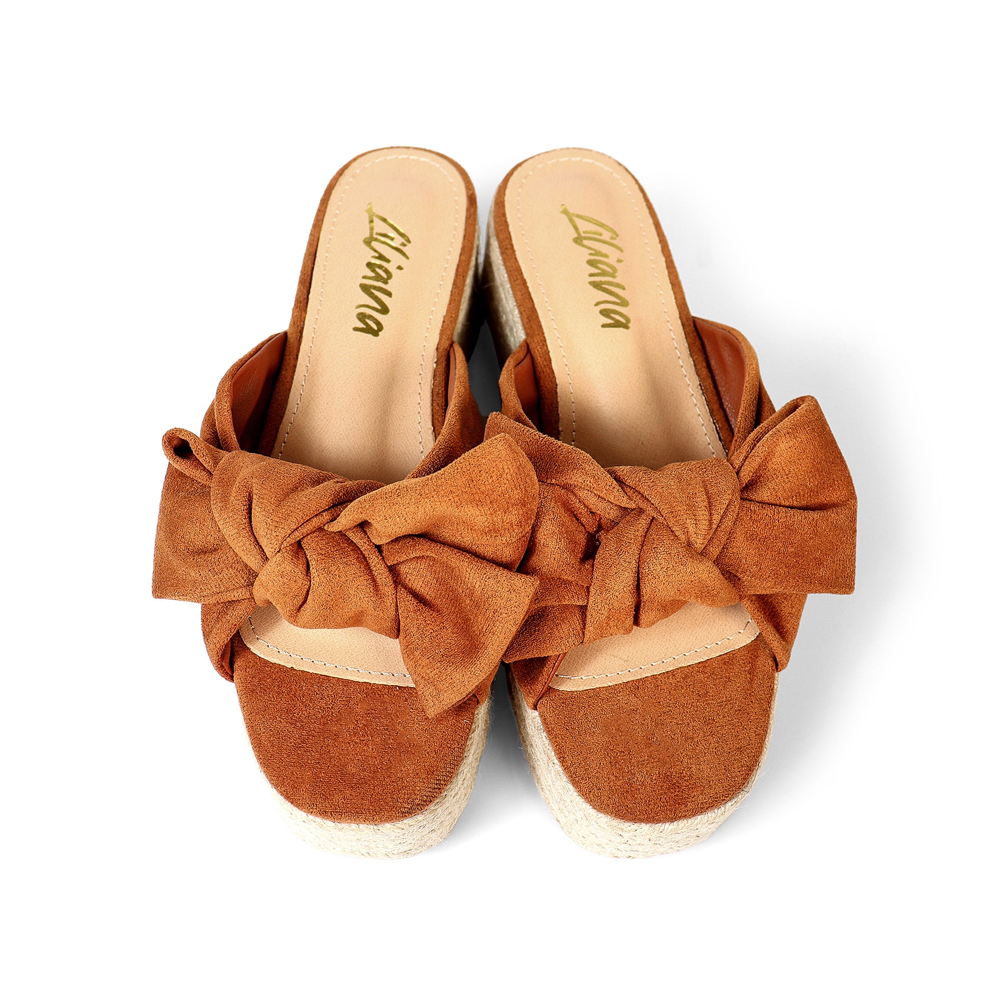 RASHA-76 KNOT PLATFORM SANDAL TAN