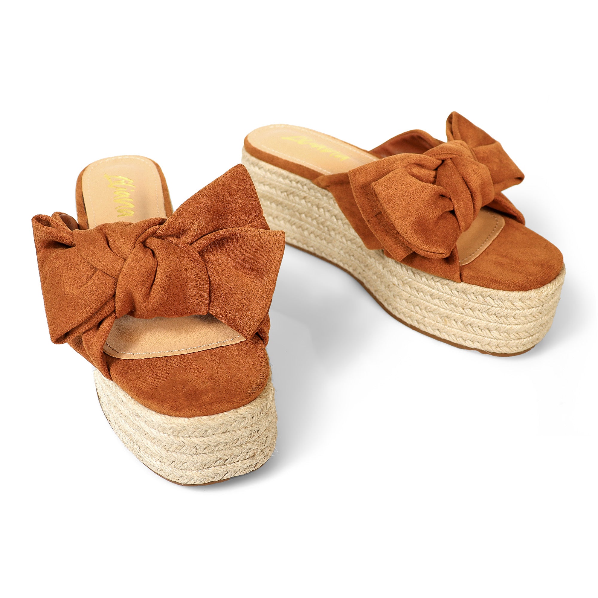 RASHA-76 KNOT PLATFORM SANDAL TAN