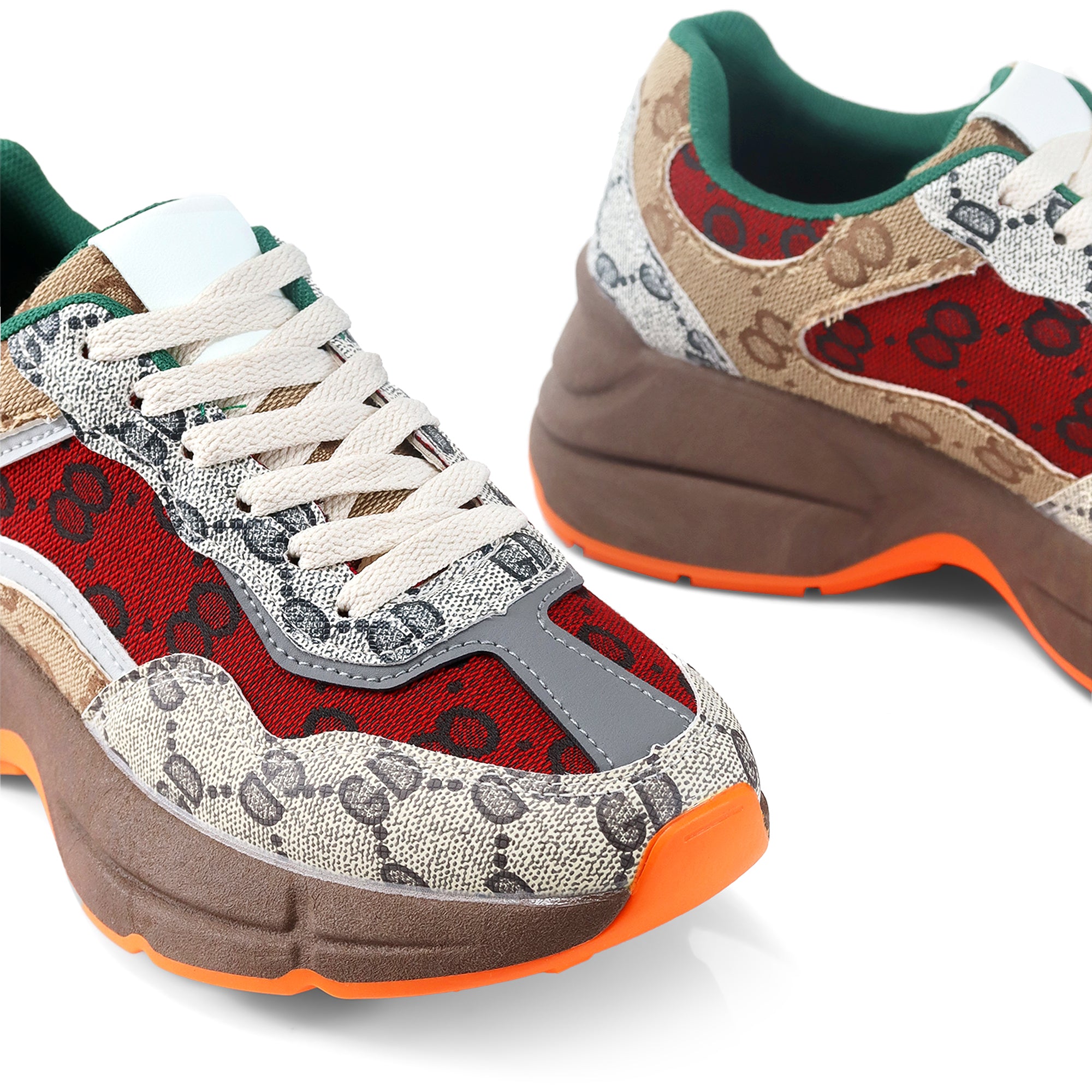 REBEKAH-1 SPORTY SNEAKER TAN/MULTIPLE