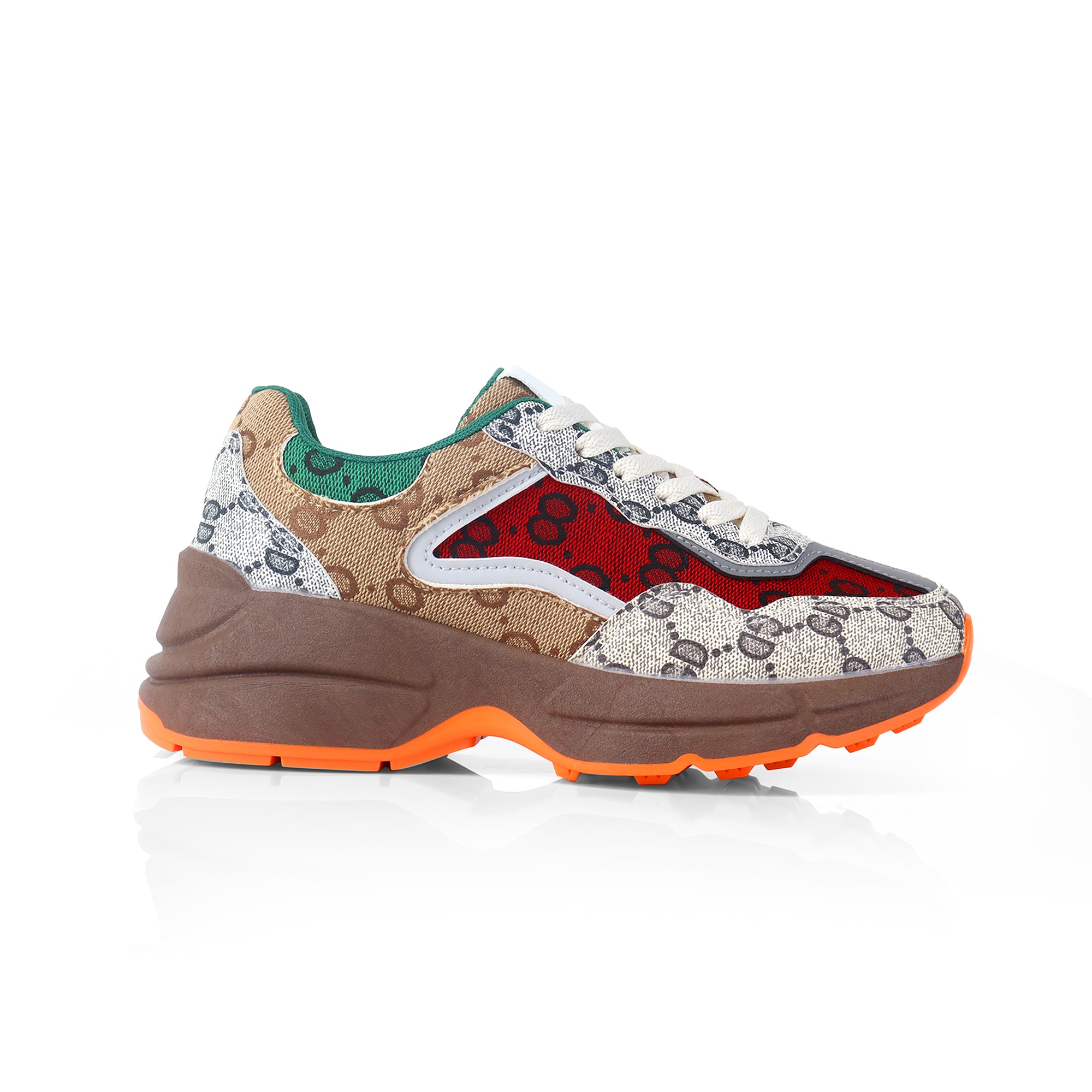 REBEKAH-1 SPORTY SNEAKER TAN/MULTIPLE