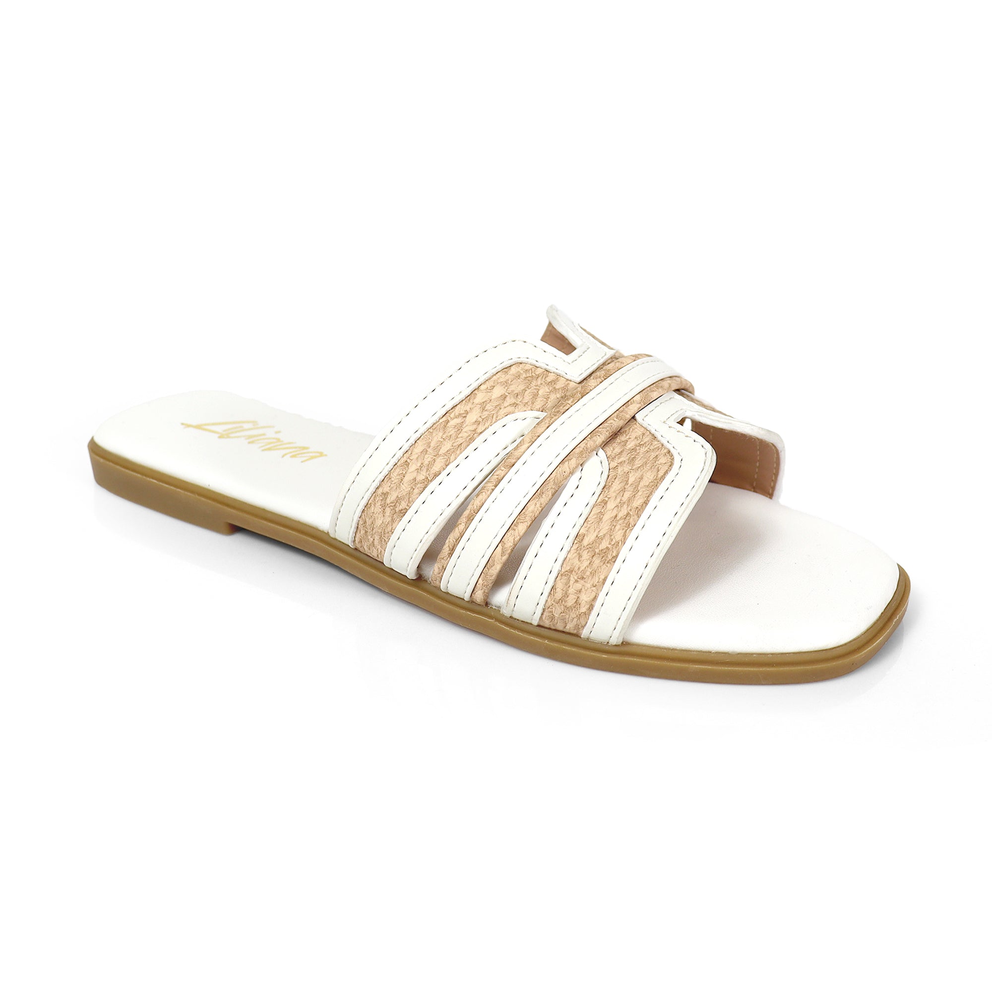 REINA-2 OPEN TOE COMFY STYLE SLIDE WHITE
