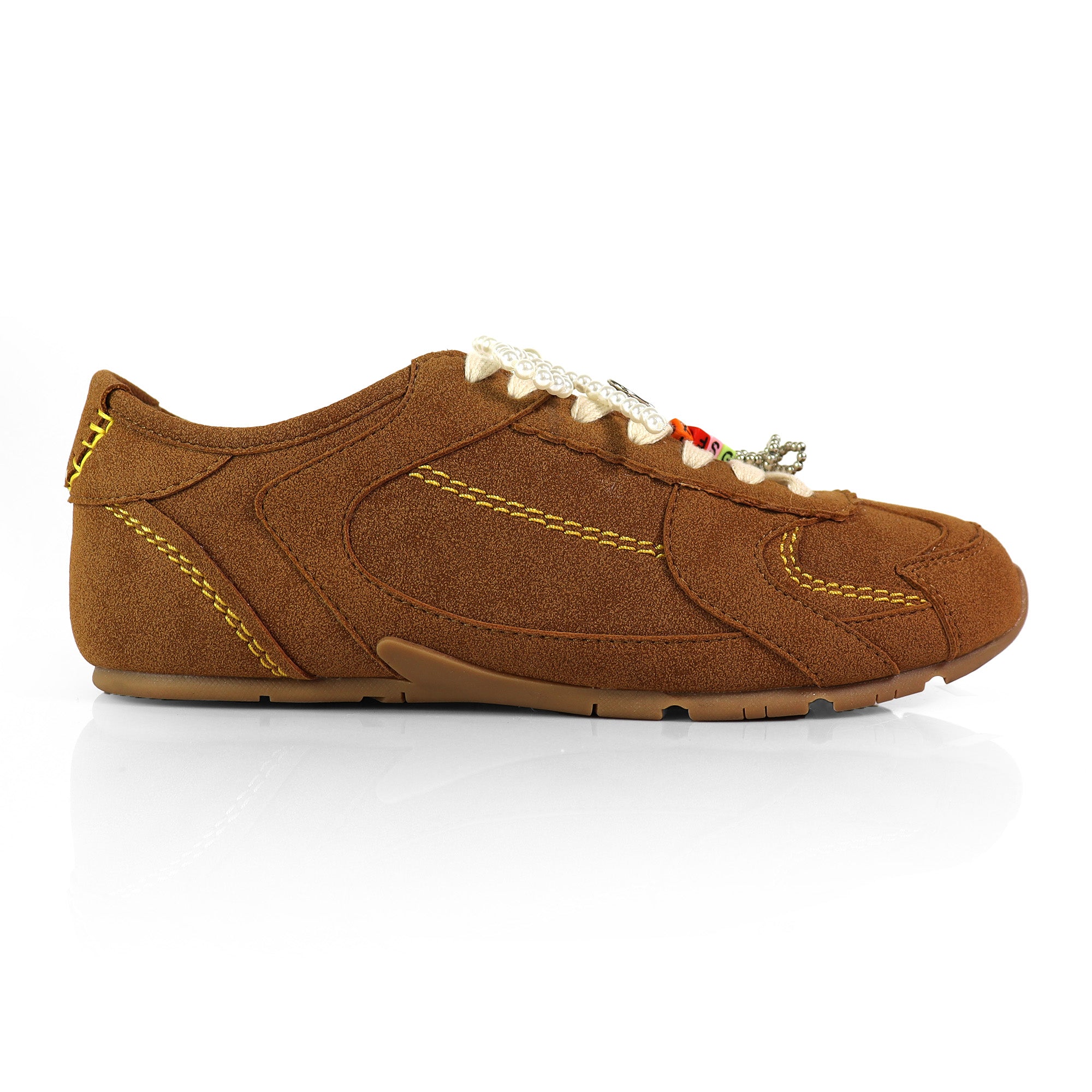 RIVEN-1 EMBELLISHED BOW KNOT CHARM BUNDLE W/ SNEAKER CAMEL