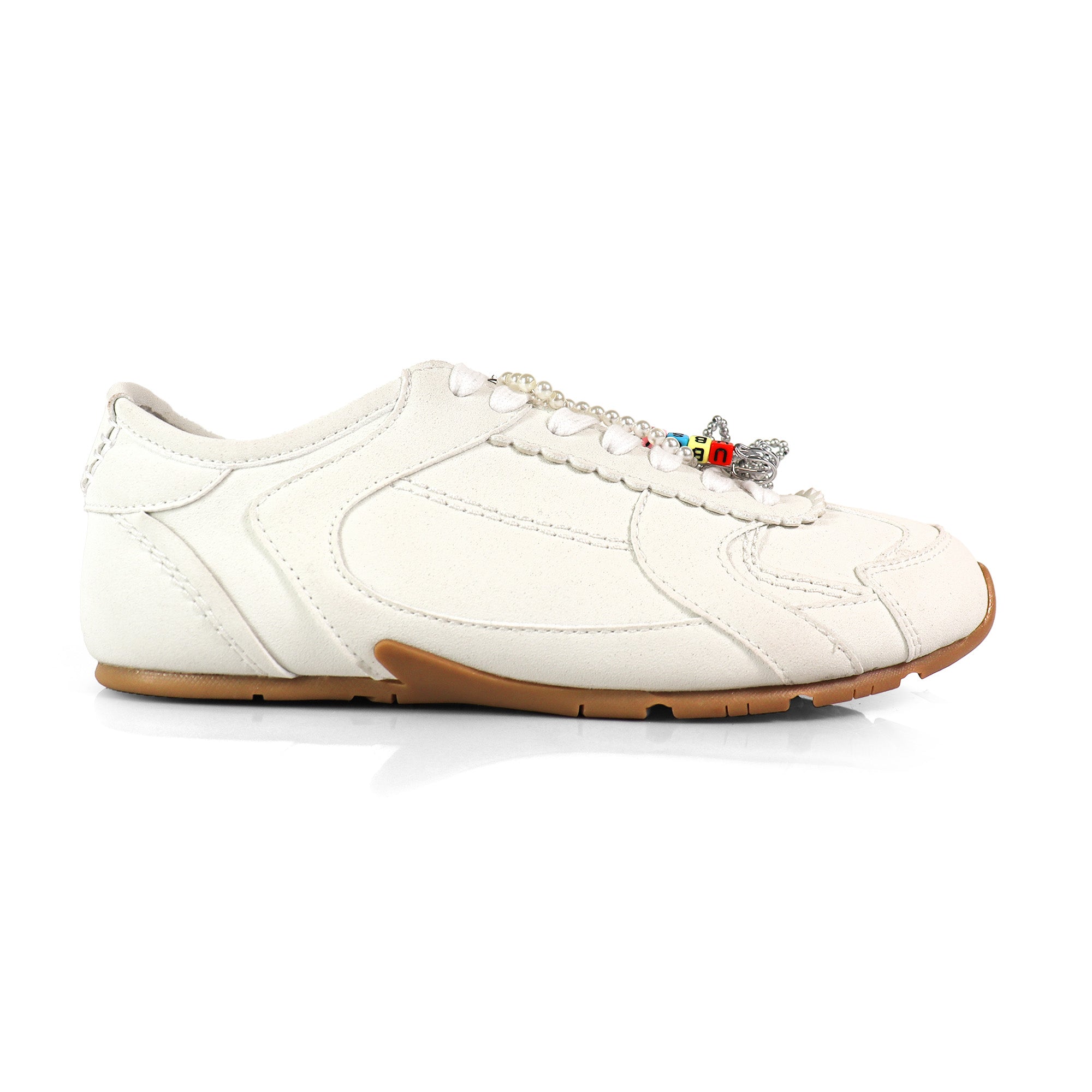 RIVEN-1 EMBELLISHED BOW KNOT CHARM BUNDLE W/ SNEAKER WHITE